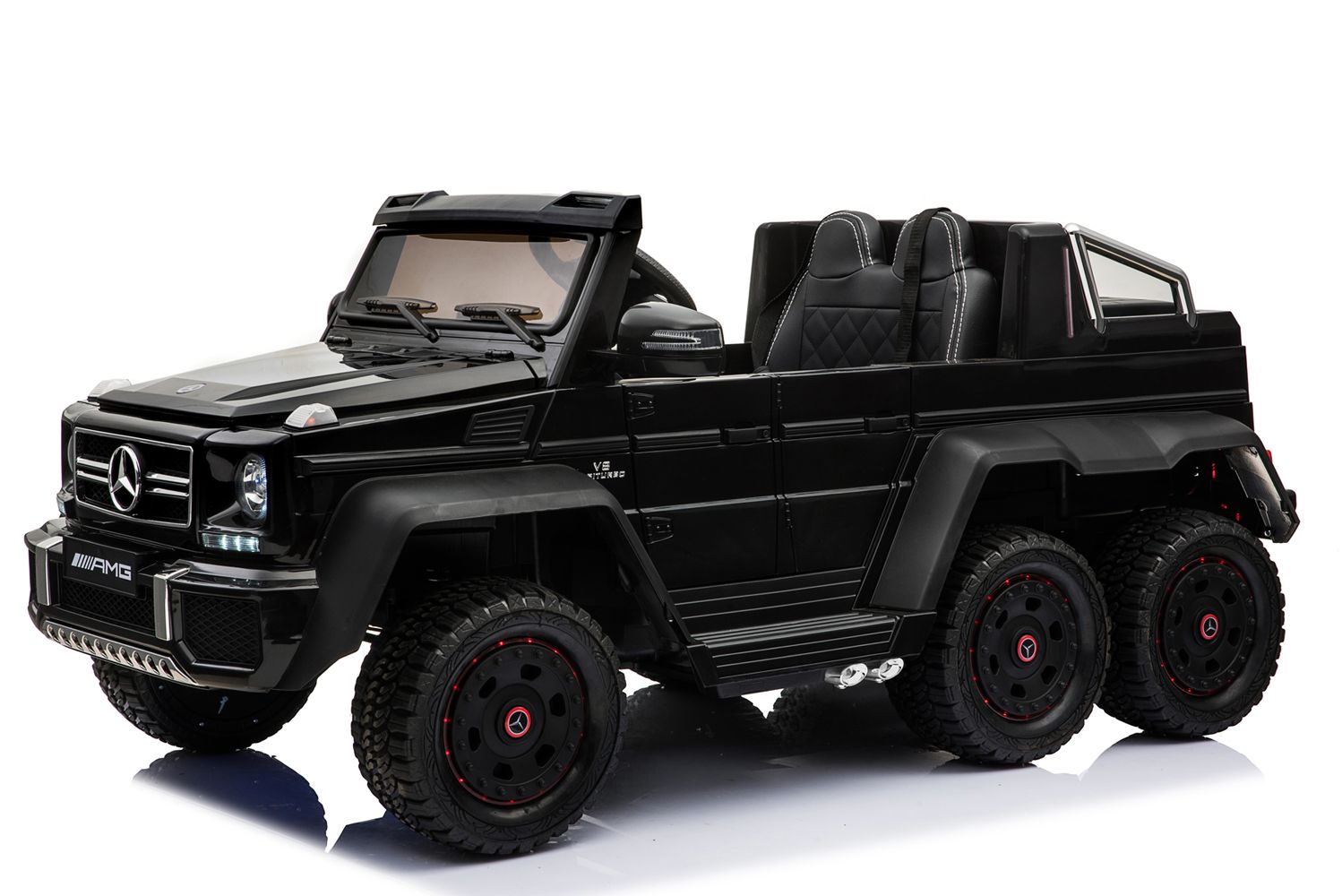 Voiture électrique enfant 12V Mercedes-Benz G63 6X6, avec télécommande 2.4Ghz, 12V14AH, 4 X MOTEUR, noir, Monoplace