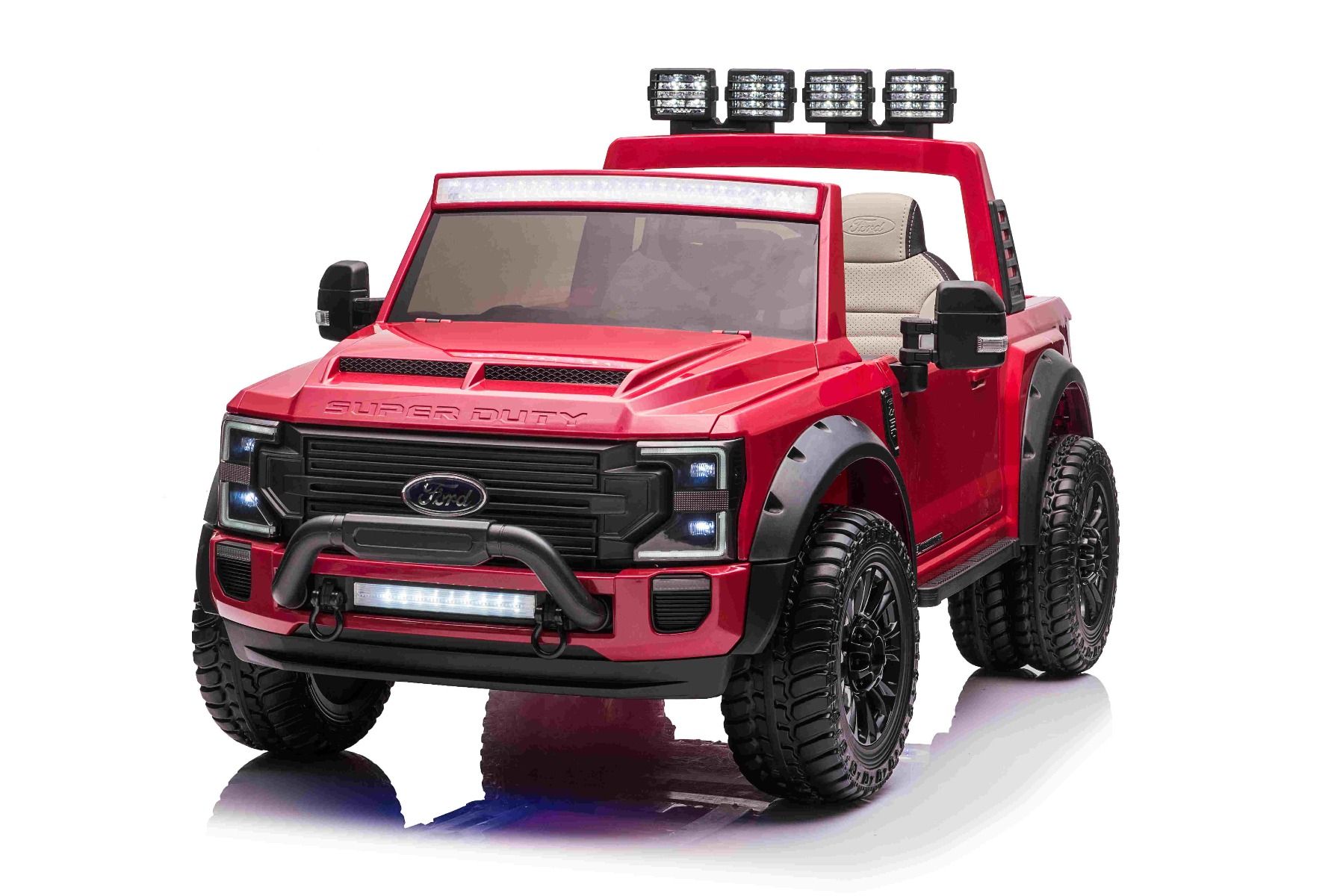 4x4 Voiture électrique enfants 24V 2 places rouge, Super Duty, avec télécommande 2,4 GHz