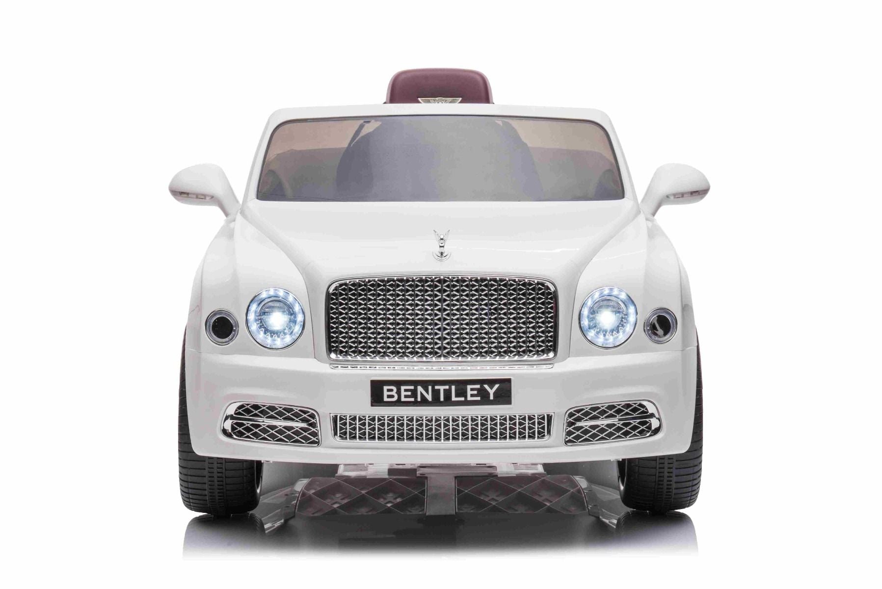 Voiture électrique enfants 12V Bentley Mulsanne, blanche, avec télécommande 2,4 GHz, moteur 2 X 35W, licence ORIGINALE