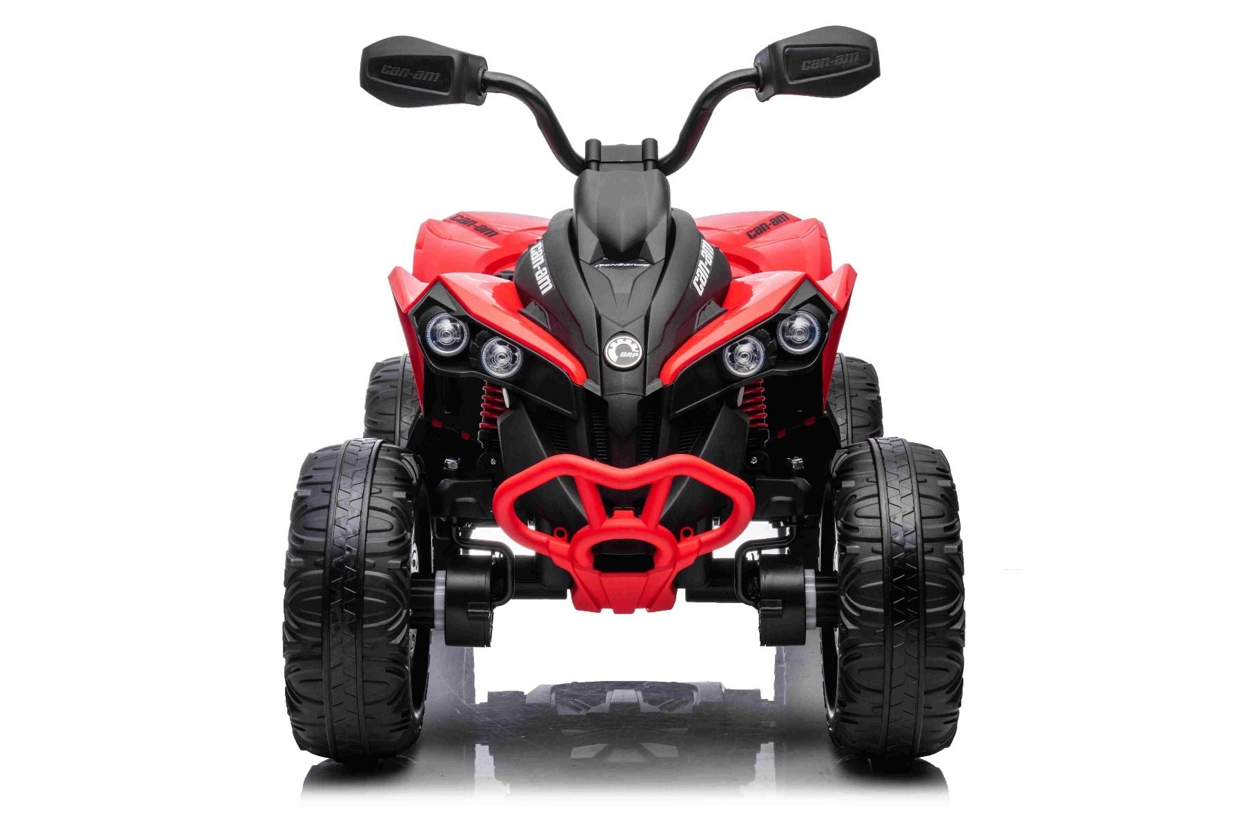 Quad electric enfants 12V, Can-am Renegade, rouge, voiture electrique enfants 12V, lumières LED, batterie 12V, moteurs 2 x 35W, roues souples en EVA, lecteur MP3 avec entrée USB/AUX, sous licence