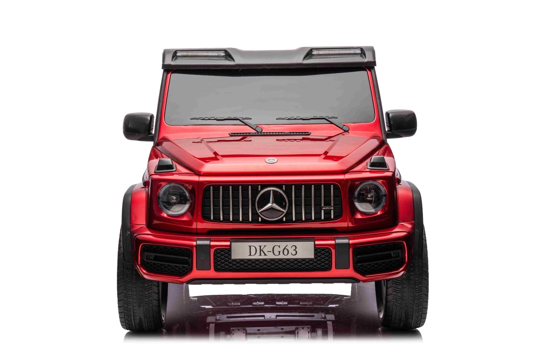 Voiture électrique à conducteur porté Mercedes-Benz G63 AMG 4x4² Biplace 24V, Peinte en rouge, Lecteur MP4 avec entrée USB/AUX, Lecteur 4x4, Batterie 24V/7Ah, 4 moteurs 200W, Roues EVA avec suspension, Sièges en similicuir, Télécommande , Licence