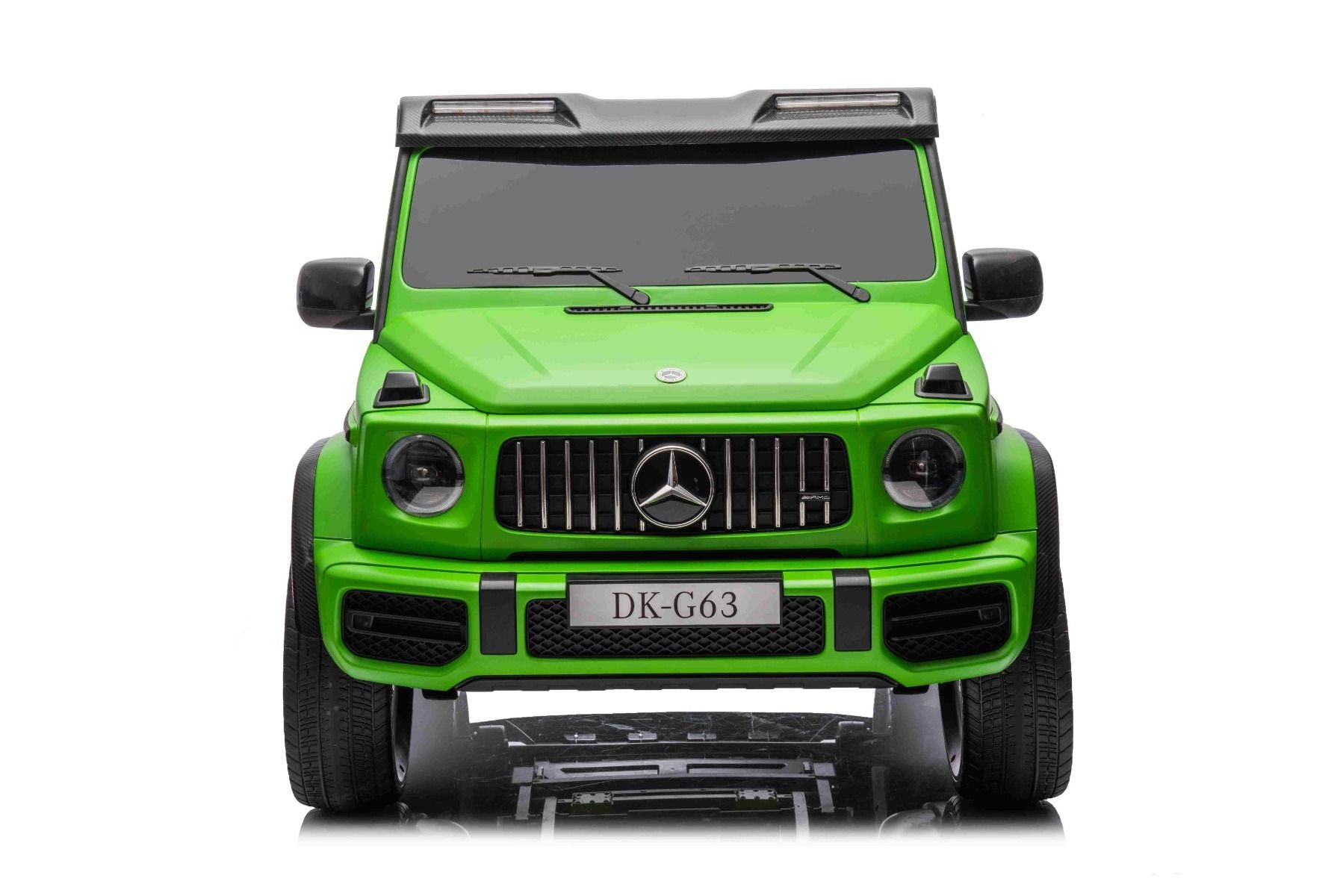 Voiture électrique à conducteur porté Mercedes-Benz G63 AMG 4x4² Biplace 24V, Peinte en verte, Lecteur MP4 avec entrée USB/AUX, Lecteur 4x4, Batterie 24V/7Ah, 4 moteurs 200W, Roues EVA avec suspension, Sièges en similicuir, Télécommande , Licence