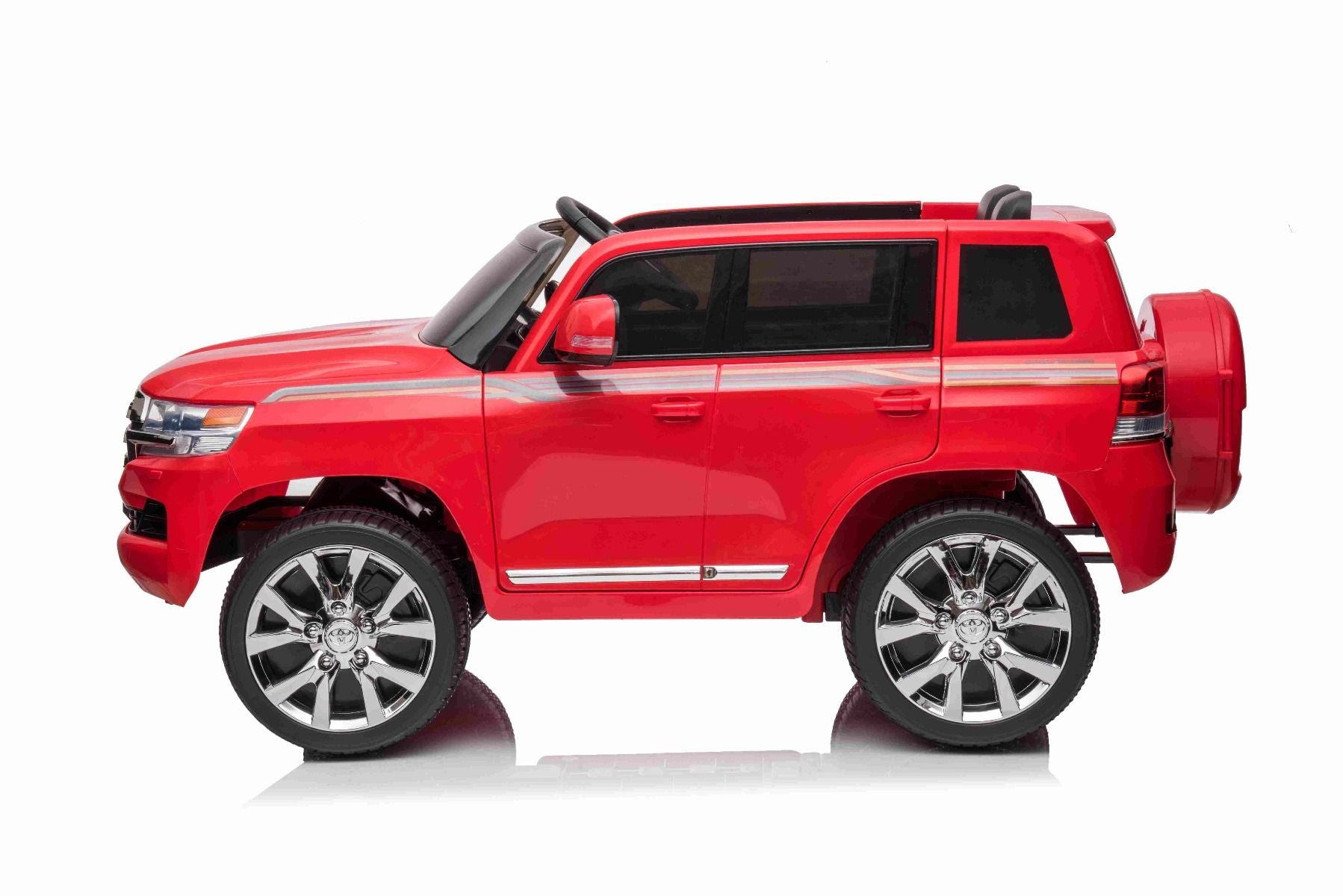 Voiture électrique enfants 12V Toyota Landcruiser, ROUGE avec télécommande 2,4 Ghz, Moteur 2 x 35W, Licence