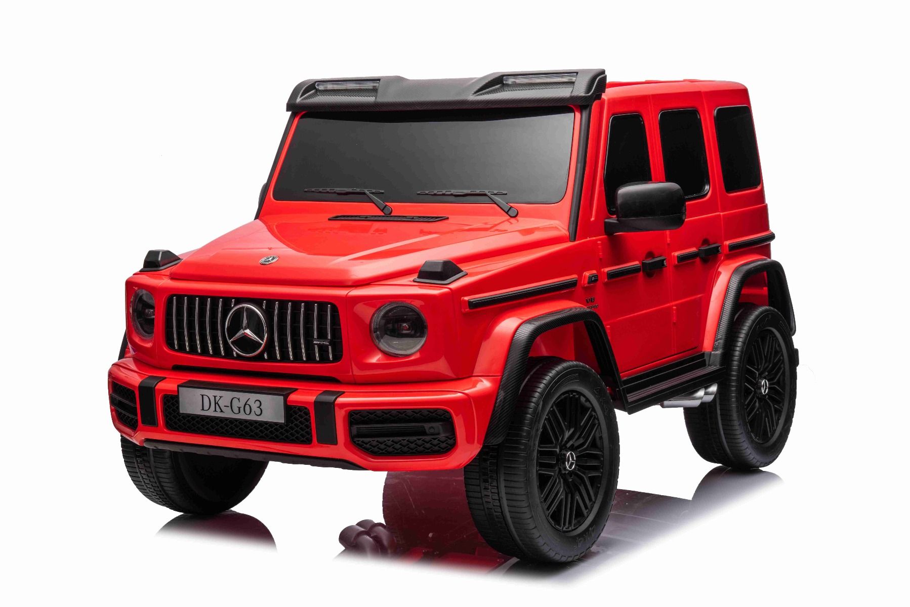 Voiture électrique Mercedes-Benz G63 AMG 4x4² Biplace 12V, rouge , Lecteur MP3 avec entrée USB/AUX, Conduite 4x4, Batterie 12V14Ah, Roues EVA avec suspension, Sièges en similicuir, Télécommande, Licence