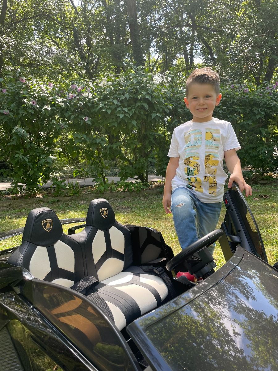 Voiture electrique enfànt 12V 2 places lamborghini Aventador, Noir, avec télécommande 2,4 Ghz, Moteur 2 x 12V, Licence d'origine