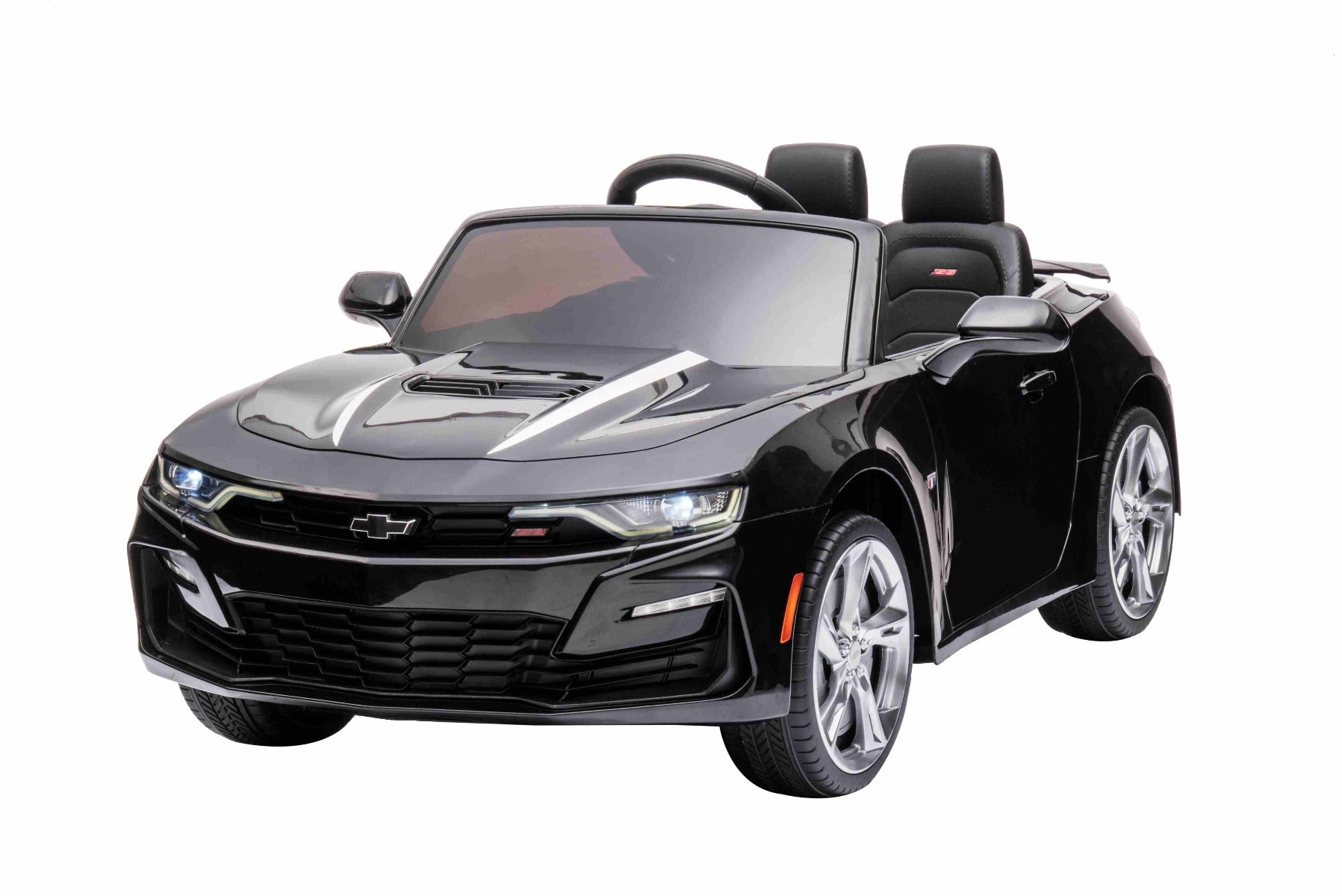 Voiture électrique enfants 12V Chevrolet Camaro, noire, moteur 2x 35 W, avec télécommande 2,4 Ghz