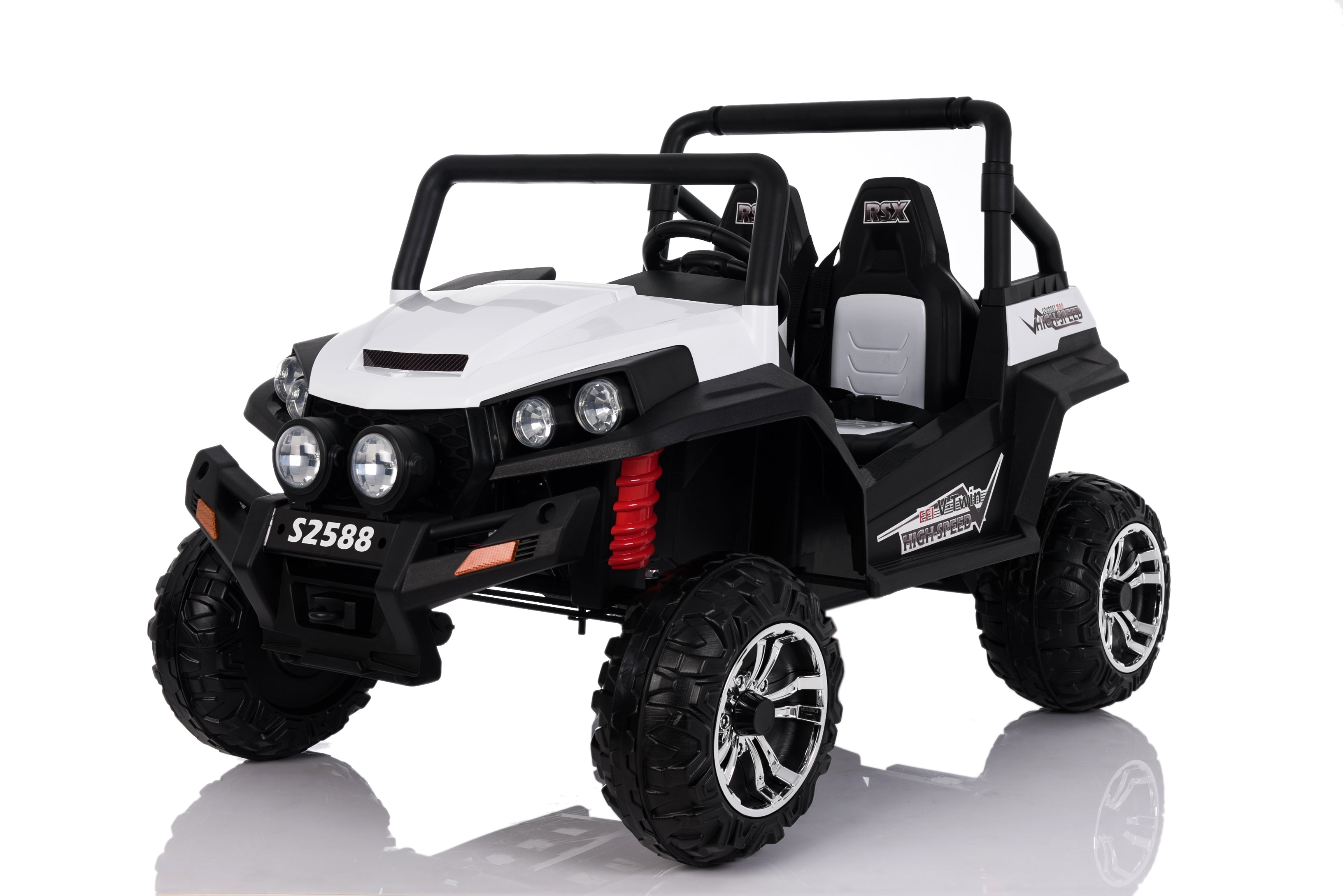 4x4 Voiture electrique enfants 12V RSX Blanc, Buggy electrique enfant 2 places