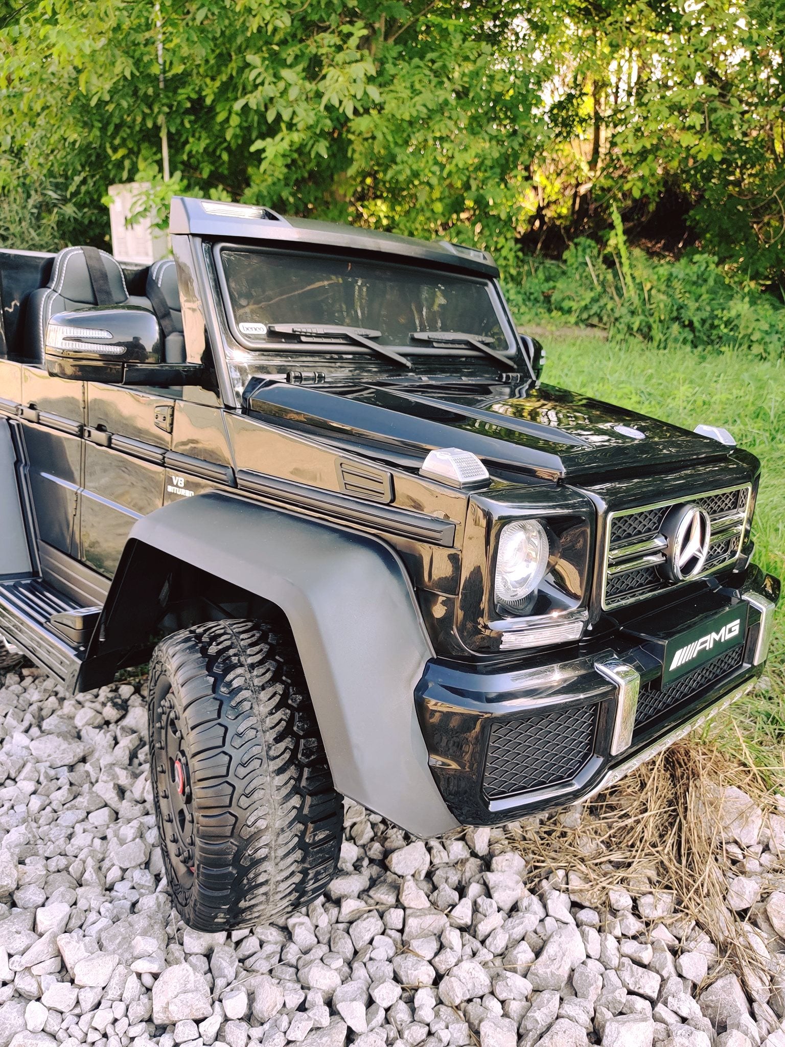 Voiture électrique enfant 12V Mercedes-Benz G63 6X6, avec télécommande 2.4Ghz, 12V14AH, 4 X MOTEUR, noir, Monoplace