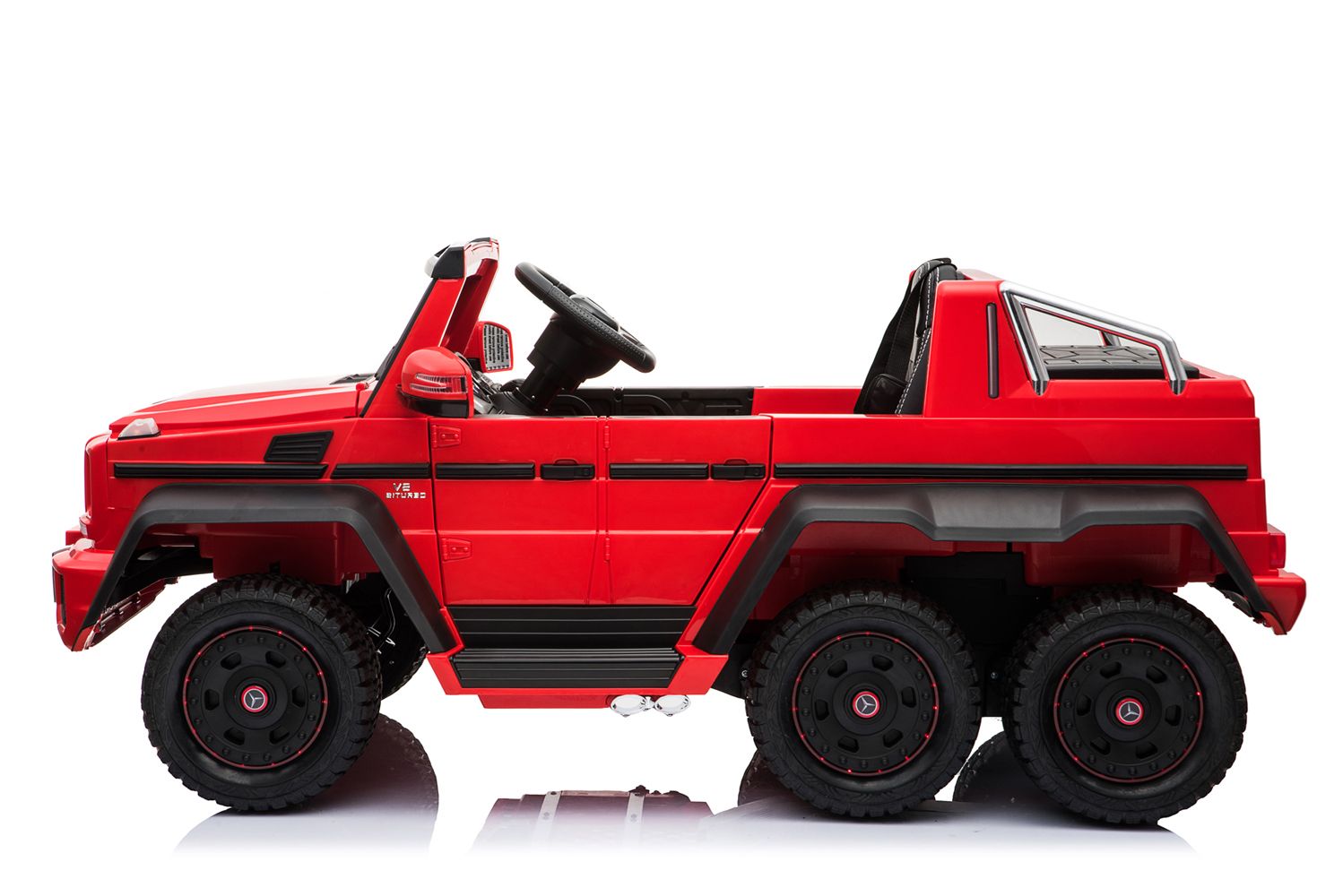 Voiture électrique enfant 12V Mercedes-Benz G63 6X6, avec télécommande 2.4Ghz, 12V14AH, 4 X MOTEUR, rouge, Monoplace
