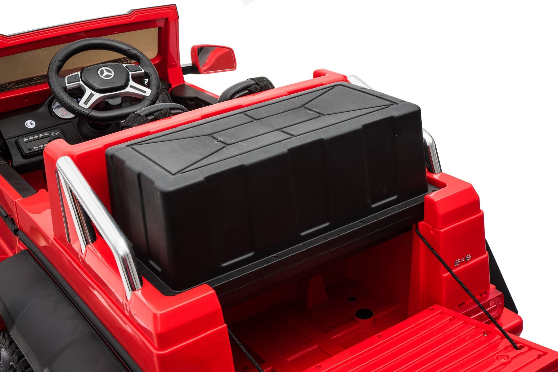 Voiture électrique enfant 12V Mercedes-Benz G63 6X6, avec télécommande 2.4Ghz, 12V14AH, 4 X MOTEUR, rouge, Monoplace