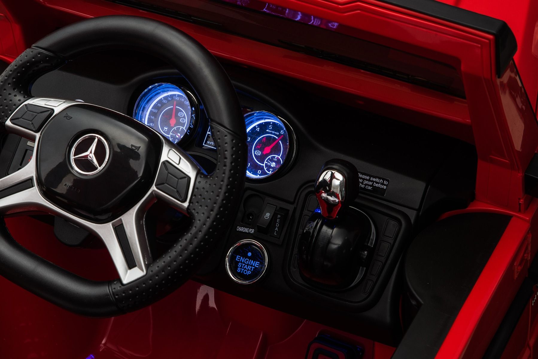 Voiture électrique enfant 12V Mercedes-Benz G63 6X6, avec télécommande 2.4Ghz, 12V14AH, 4 X MOTEUR, rouge, Monoplace