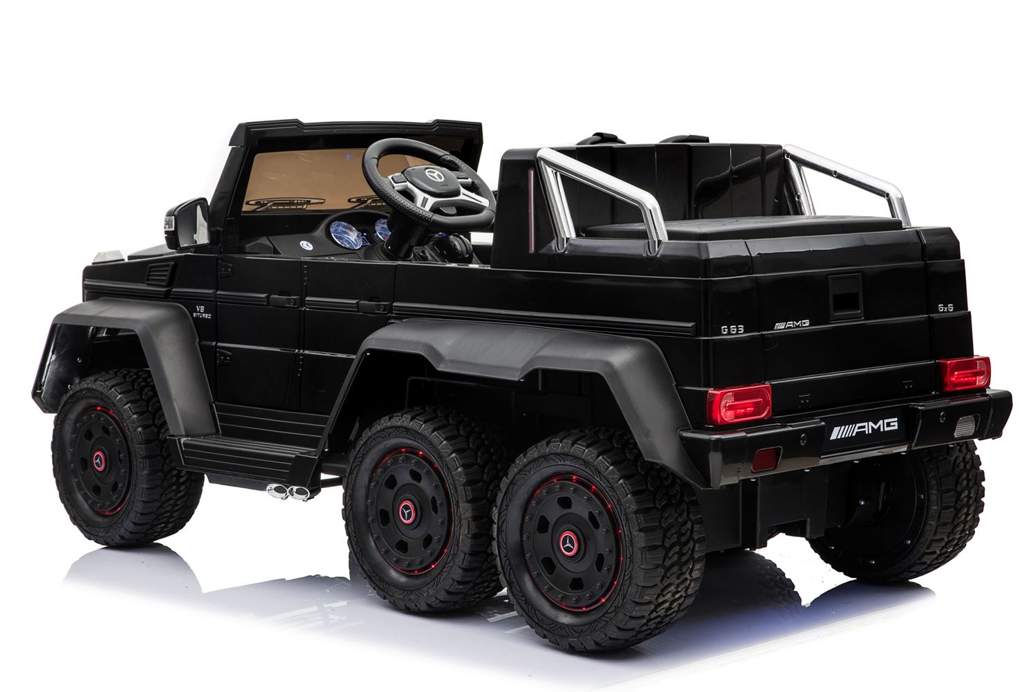 Voiture électrique enfant 12V Mercedes-Benz G63 6X6, avec télécommande 2.4Ghz, 12V14AH, 4 X MOTEUR, noir, Monoplace