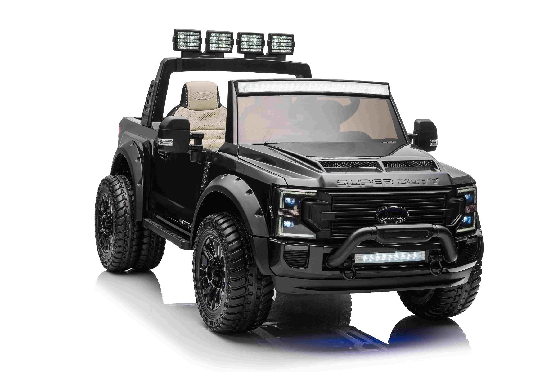 4x4 Voiture électrique enfants 24V 2 places noir, Super Duty, avec télécommande 2,4 GHz