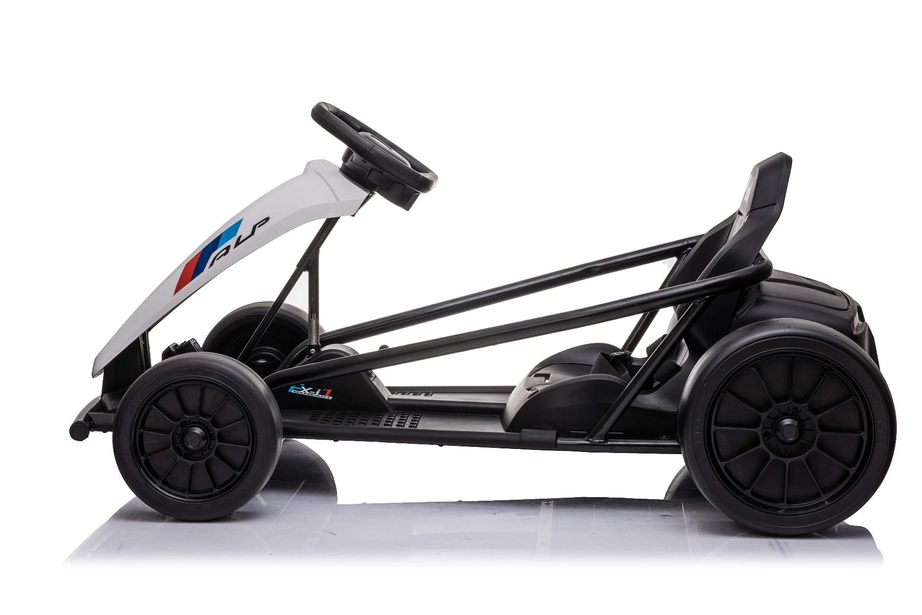 Voiture electrique enfants 24V DRIFT karting, Blanc, Roues de dérive lisses, Moteur 2 x 350W, Batterie 24V