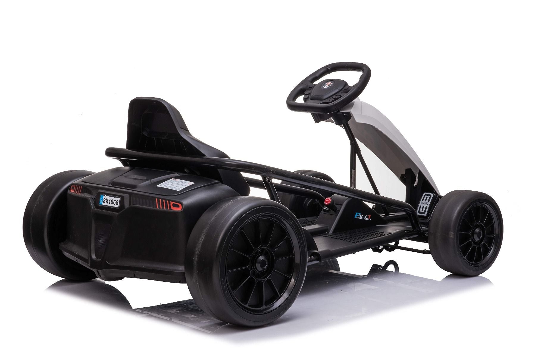 Voiture electrique enfants 24V DRIFT karting, Blanc, Roues de dérive lisses, Moteur 2 x 350W, Batterie 24V