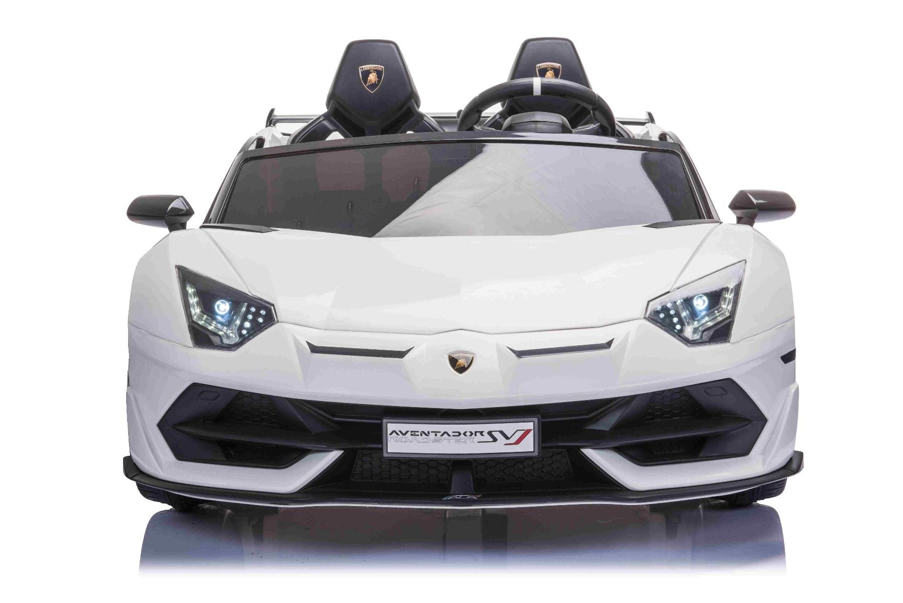 Voiture electrique enfànt 12V 2 places Lamborghini Aventador, Blanc, avec télécommande 2,4 Ghz, Moteur 2 x 12V, Licence d'origine