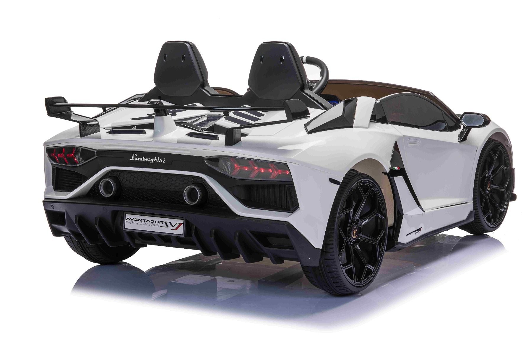 Voiture electrique enfànt 12V 2 places Lamborghini Aventador, Blanc, avec télécommande 2,4 Ghz, Moteur 2 x 12V, Licence d'origine