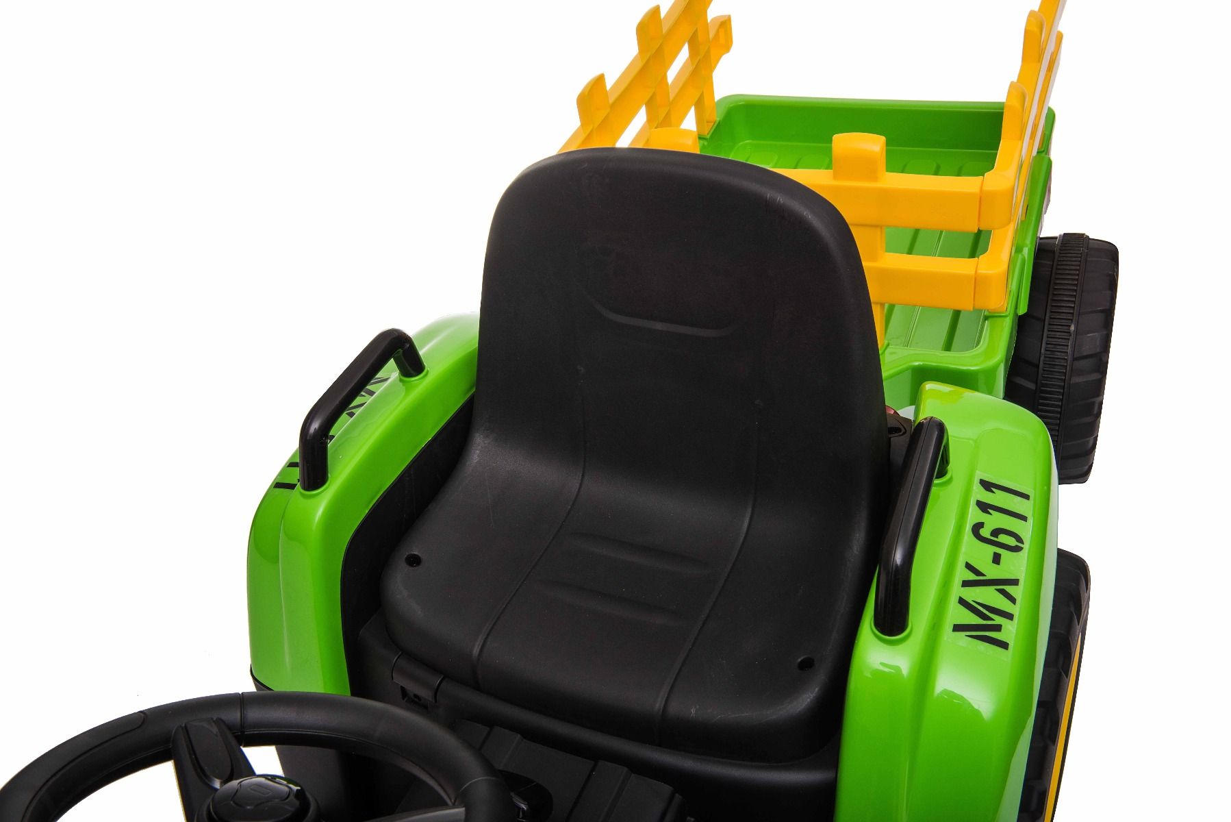 Tracteur électrique 12V WORKERS avec remorque, vert, télécommande 2,4 GHz