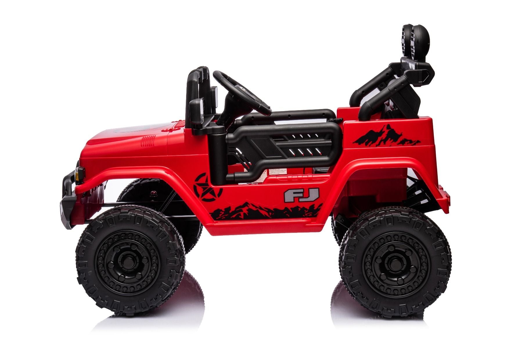 Voiture électrique enfant 12V TOYOTA FJ CRUISER avec traction arrière, Rouge, Télécommande 2,4 GHz
