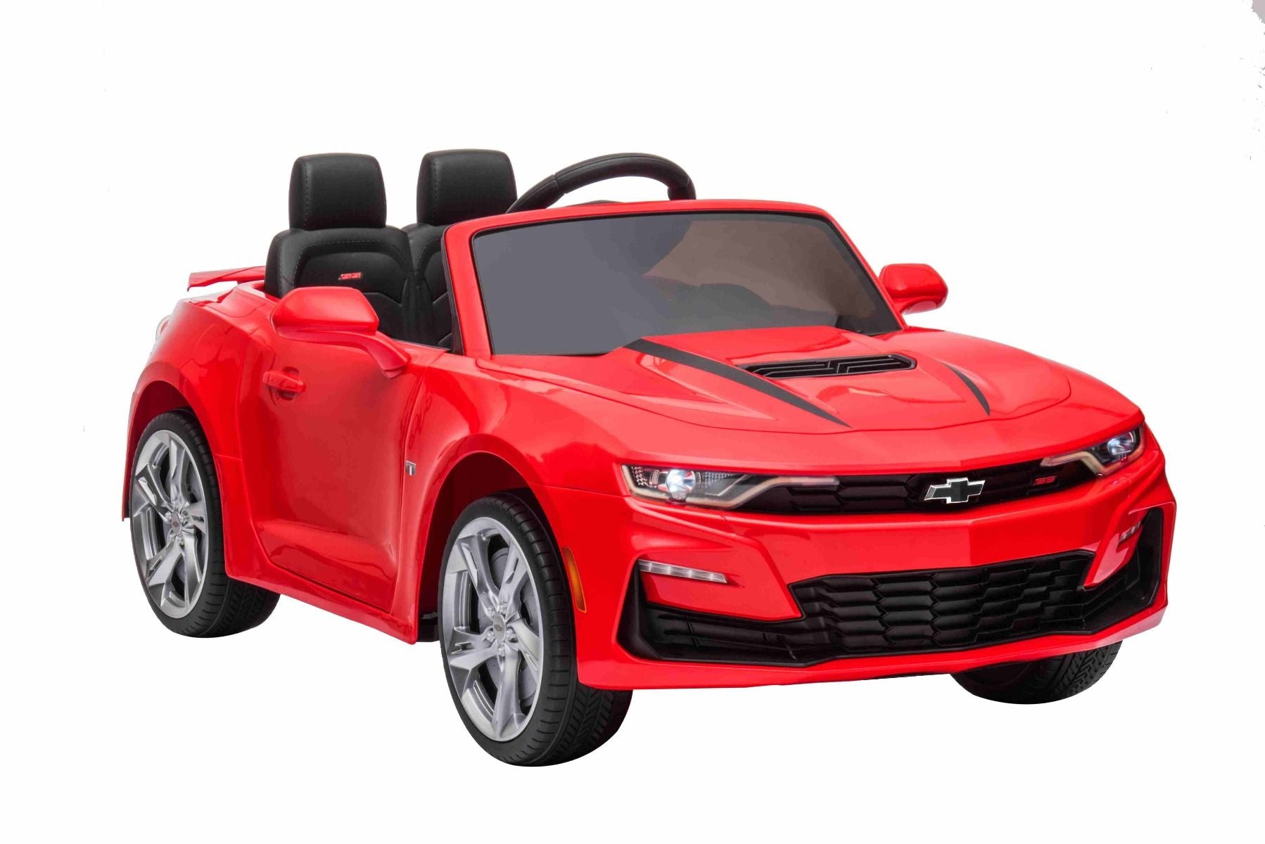 Voiture électrique enfants 12V Chevrolet Camaro, rouge, moteur 2x 35 W, avec télécommande 2,4 Ghz