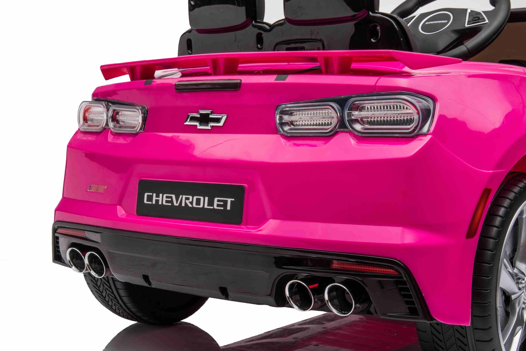 Voiture électrique enfants 12V Chevrolet Camaro, rose, moteur 2x 35 W, avec télécommande 2,4 Ghz