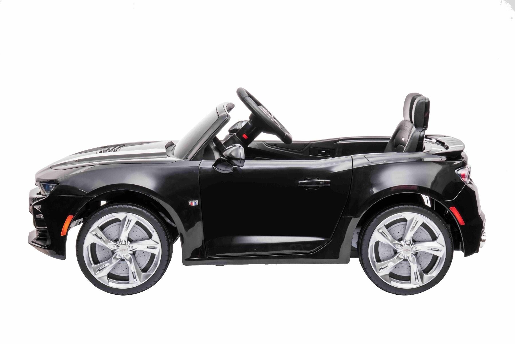 Voiture électrique enfants 12V Chevrolet Camaro, noire, moteur 2x 35 W, avec télécommande 2,4 Ghz