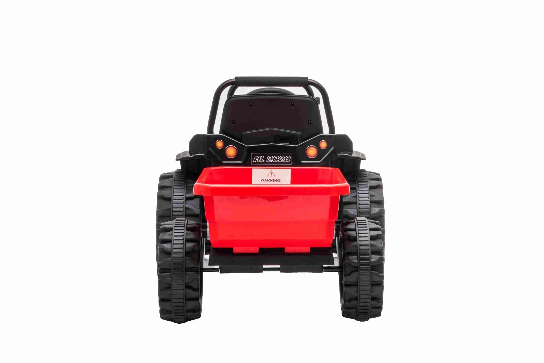 Tracteur électrique 12V POWER avec remorque, rouge, télécommande 2,4 GHz