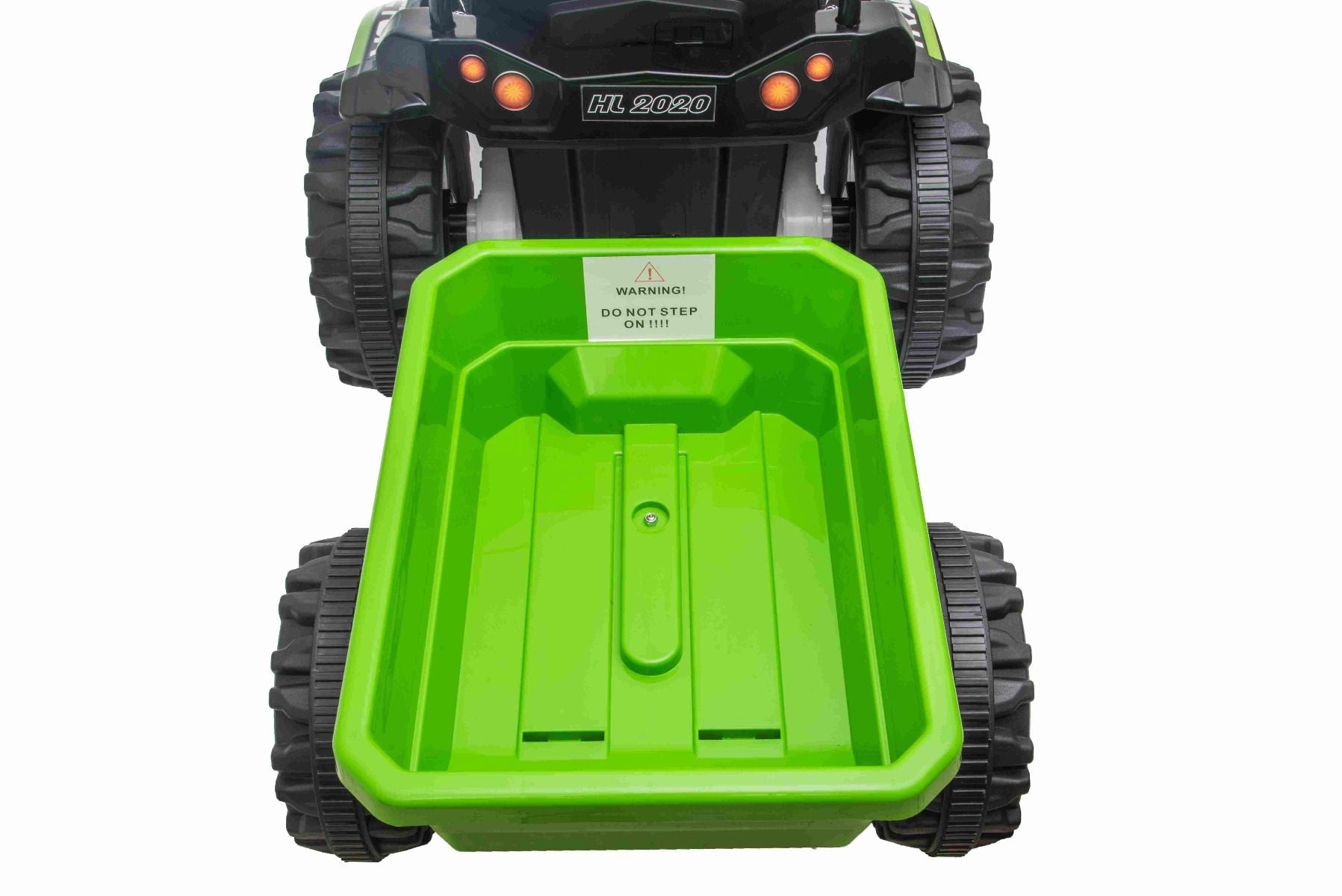 Tracteur électrique 12V POWER avec remorque, vert, télécommande 2,4 GHz