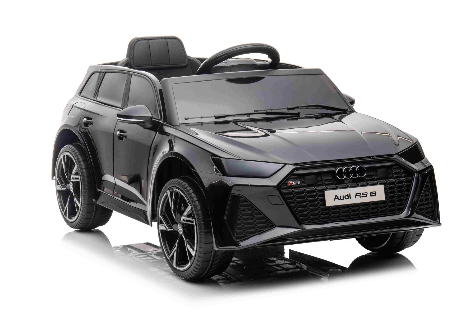 Voiture électrique enfant 12V Audi RS6, Noir, avec télécommande 2,4 Ghz, Moteur 2x 25W, Licence ORIGINAL