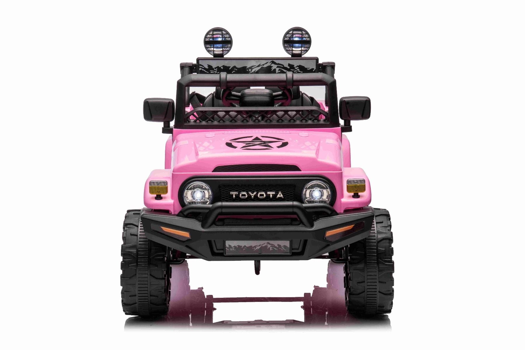 Voiture électrique enfant 12V TOYOTA FJ CRUISER avec traction arrière, Rose, Télécommande 2,4 GHz