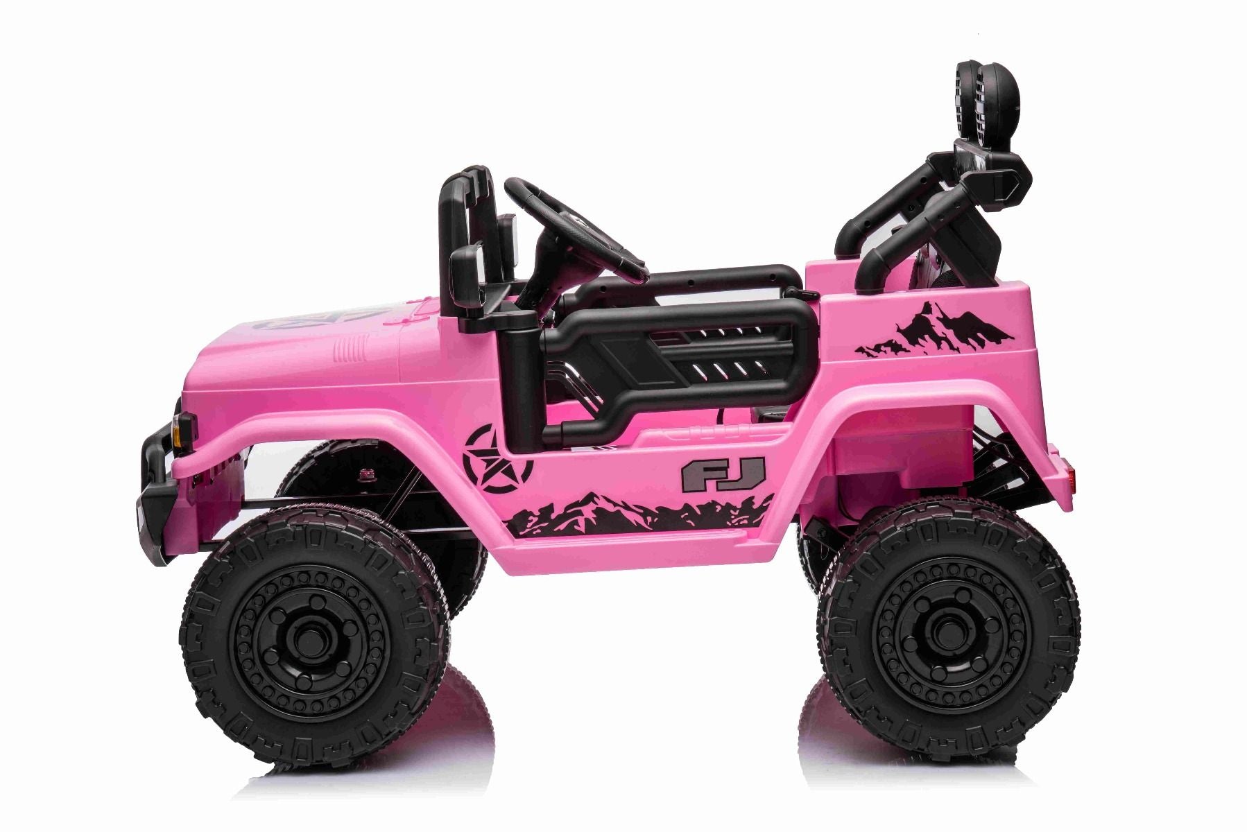 Voiture électrique enfant 12V TOYOTA FJ CRUISER avec traction arrière, Rose, Télécommande 2,4 GHz
