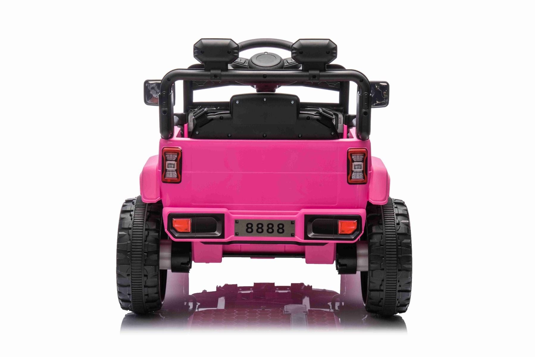Voiture électrique pour enfants OFFROAD NEW avec traction arrière, rose, batterie lithium, châssis haut, siège large, suspension arrière, télécommande 2,4 GHz,lumières LED