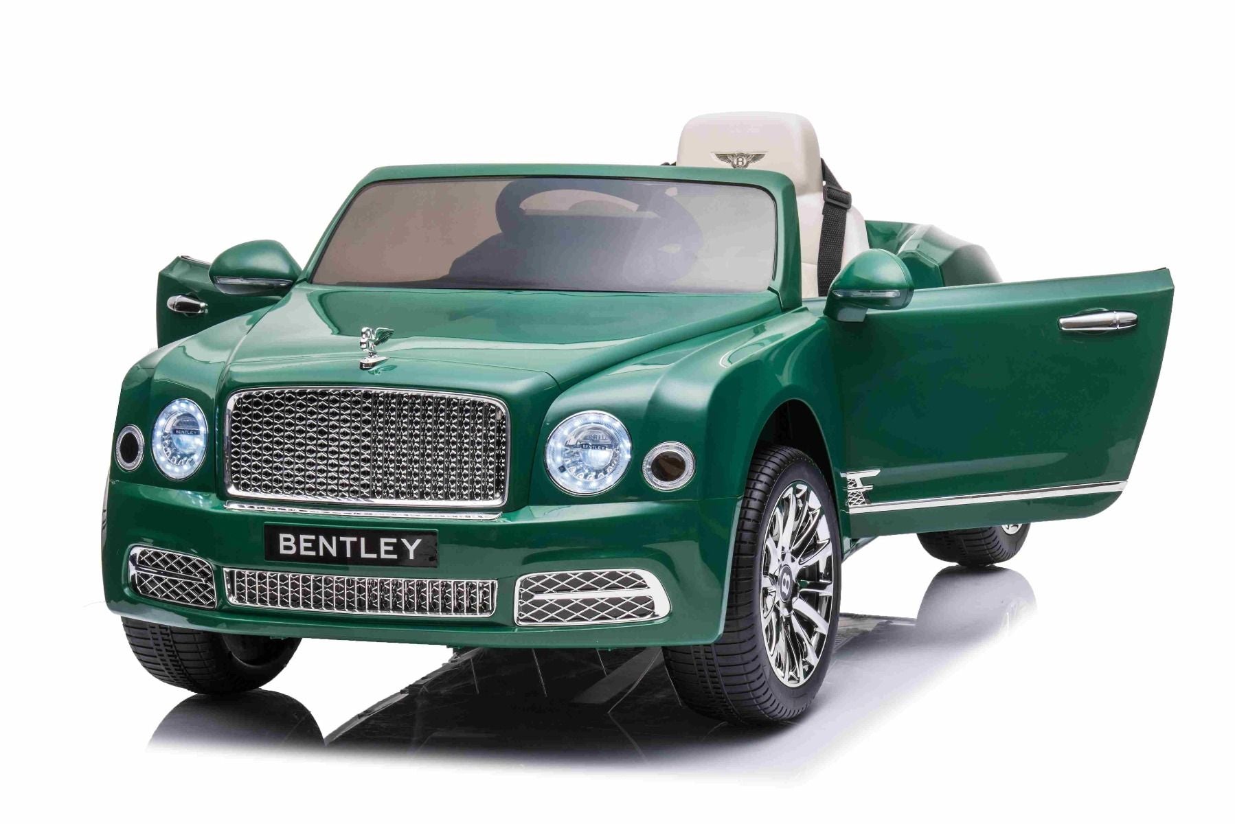 Voiture électrique enfants 12V Bentley Mulsanne, verte, avec télécommande 2,4 GHz, moteur 2 X 35W, licence ORIGINALE