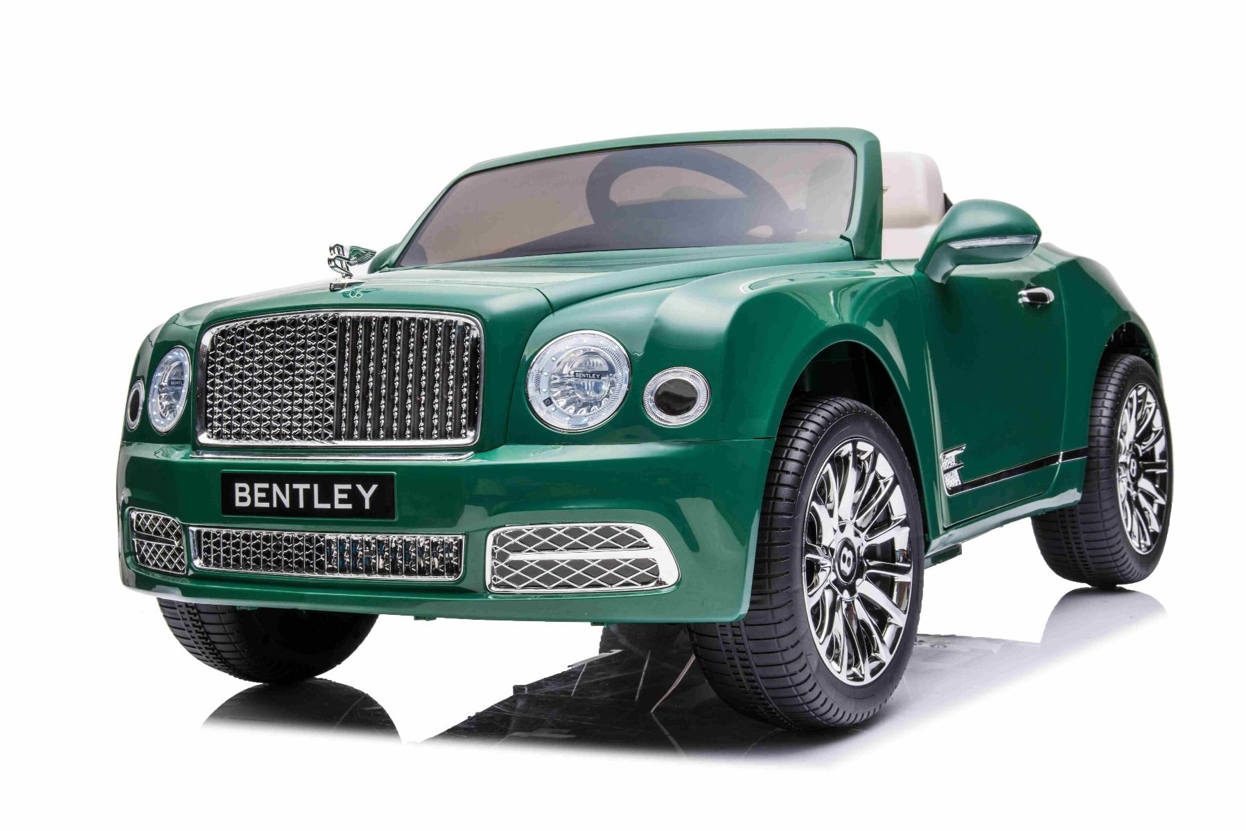 Voiture électrique enfants 12V Bentley Mulsanne, verte, avec télécommande 2,4 GHz, moteur 2 X 35W, licence ORIGINALE