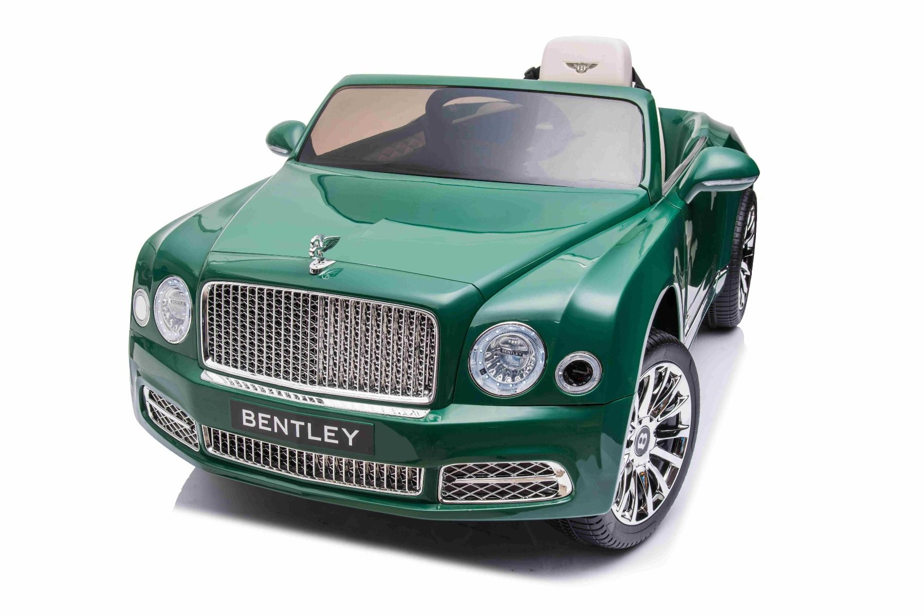 Voiture électrique enfants 12V Bentley Mulsanne, verte, avec télécommande 2,4 GHz, moteur 2 X 35W, licence ORIGINALE
