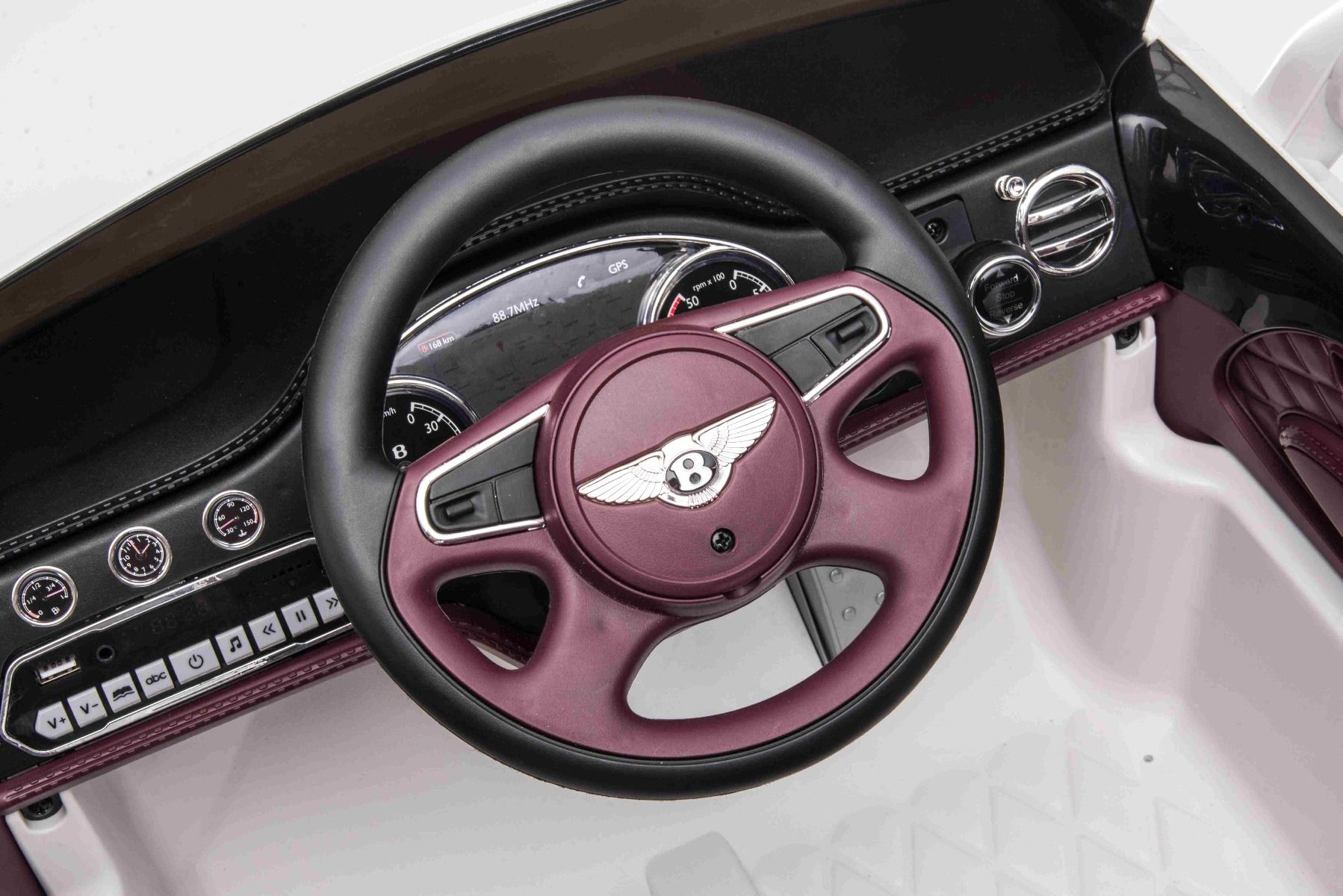 Voiture électrique enfants 12V Bentley Mulsanne, blanche, avec télécommande 2,4 GHz, moteur 2 X 35W, licence ORIGINALE