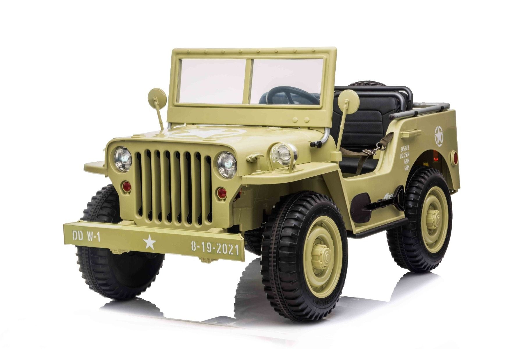 4x4 Voiture électrique enfant 12V 3 places USA ARMY, avec télécommande 2,4 GHz, Batterie 12V14AH, 4 x 4 lecteur