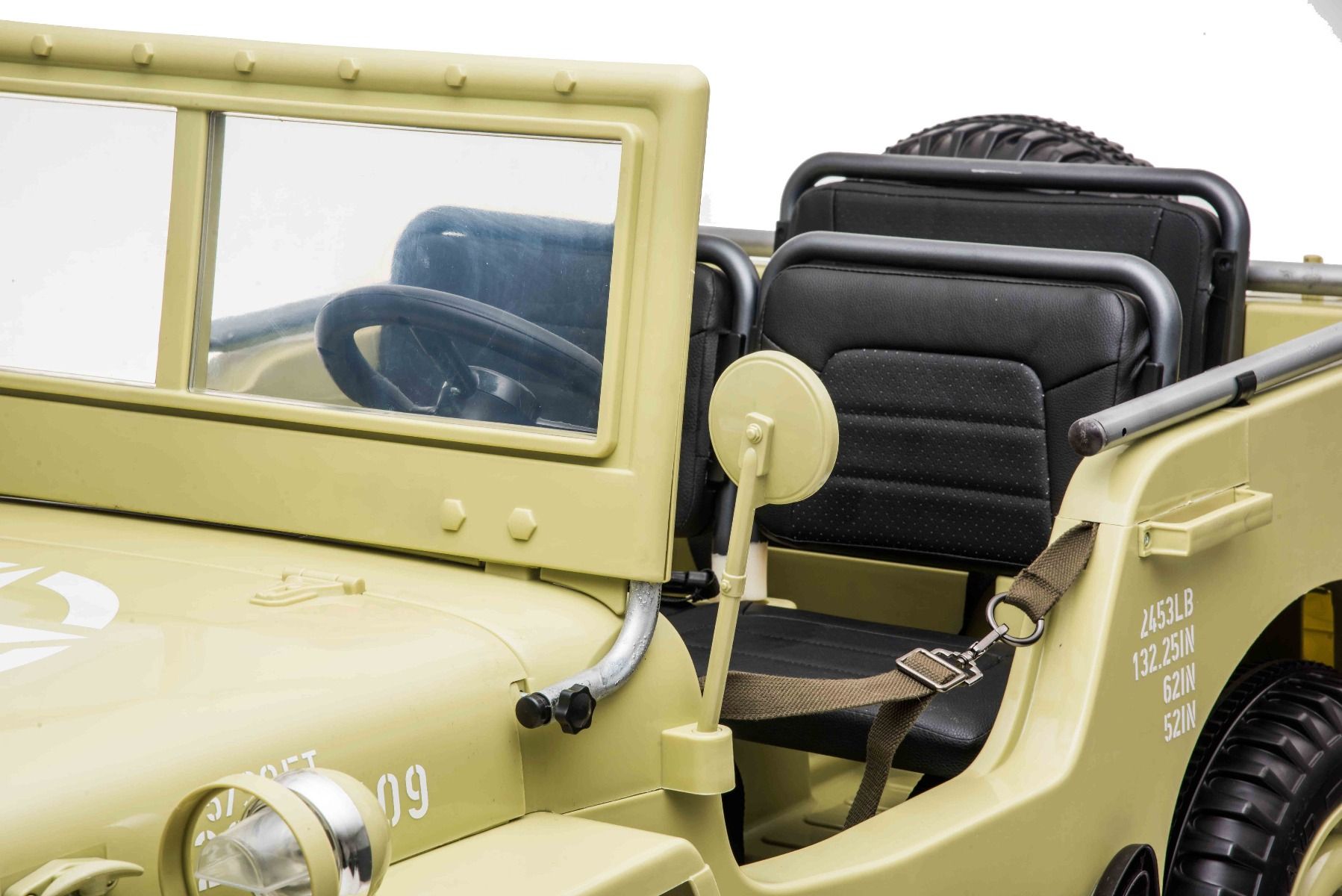 4x4 Voiture électrique enfant 12V 3 places USA ARMY, avec télécommande 2,4 GHz, Batterie 12V14AH, 4 x 4 lecteur