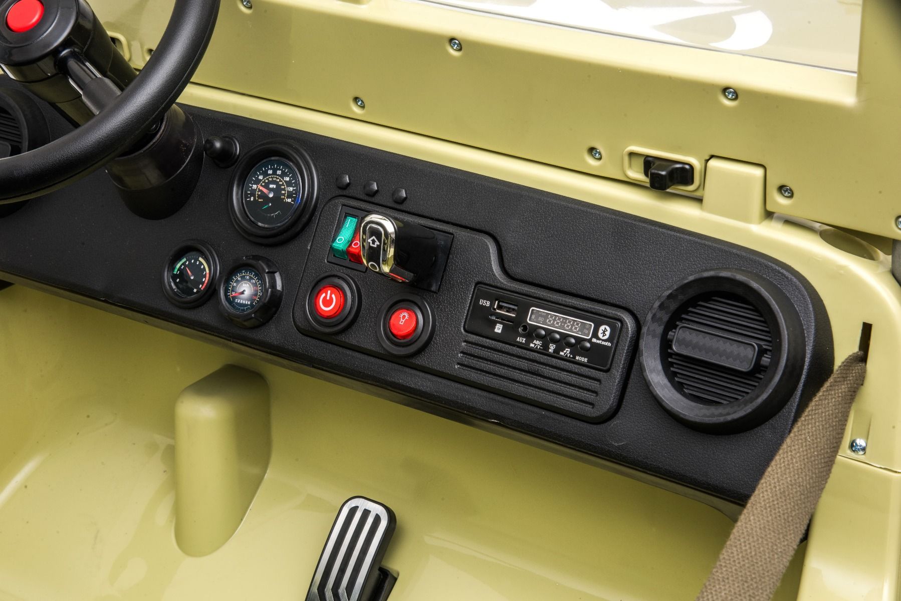 4x4 Voiture électrique enfant 12V 3 places USA ARMY, avec télécommande 2,4 GHz, Batterie 12V14AH, 4 x 4 lecteur