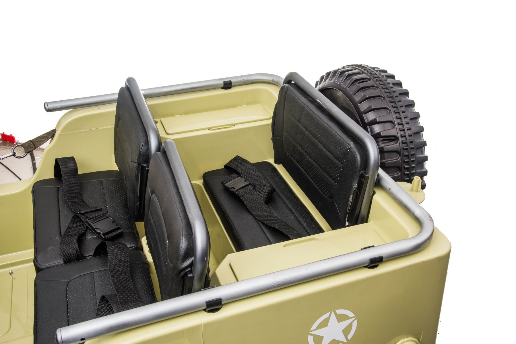 4x4 Voiture électrique enfant 12V 3 places USA ARMY, avec télécommande 2,4 GHz, Batterie 12V14AH, 4 x 4 lecteur