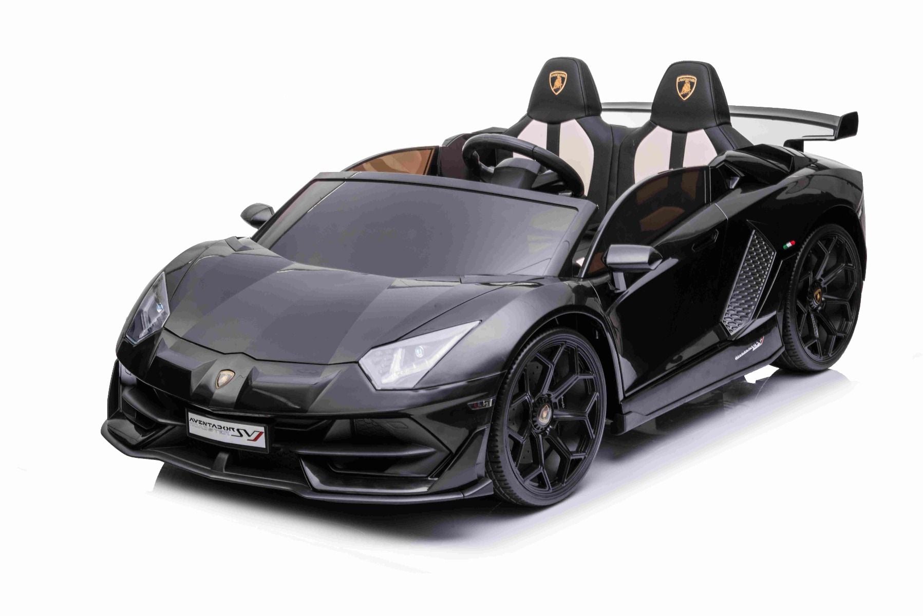 Voiture electrique enfànt 12V 2 places lamborghini Aventador, Noir, avec télécommande 2,4 Ghz, Moteur 2 x 12V, Licence d'origine