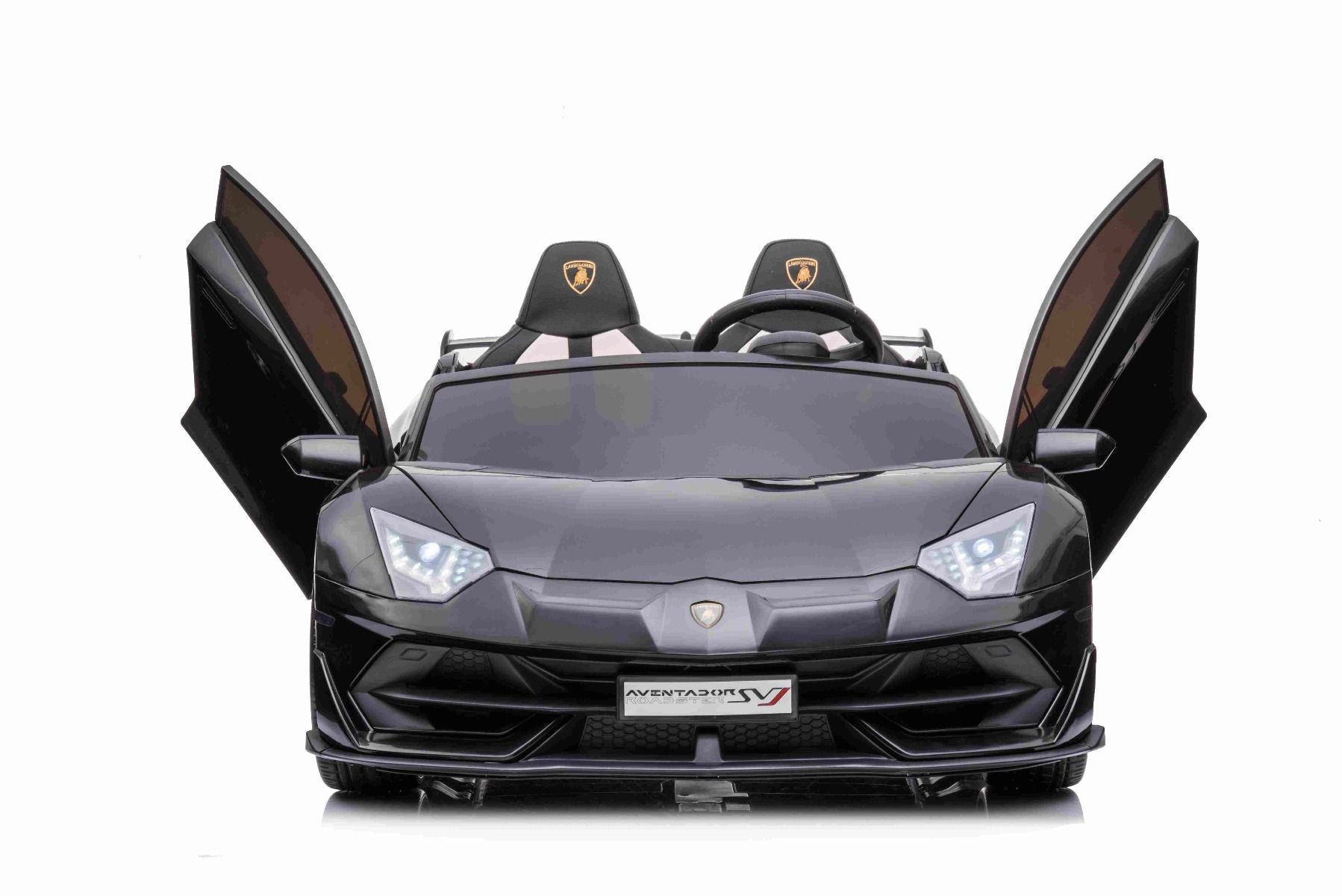 Voiture electrique enfànt 12V 2 places lamborghini Aventador, peinture noire, avec télécommande 2,4 Ghz, Moteur 2 x 12V, Licence d'origine