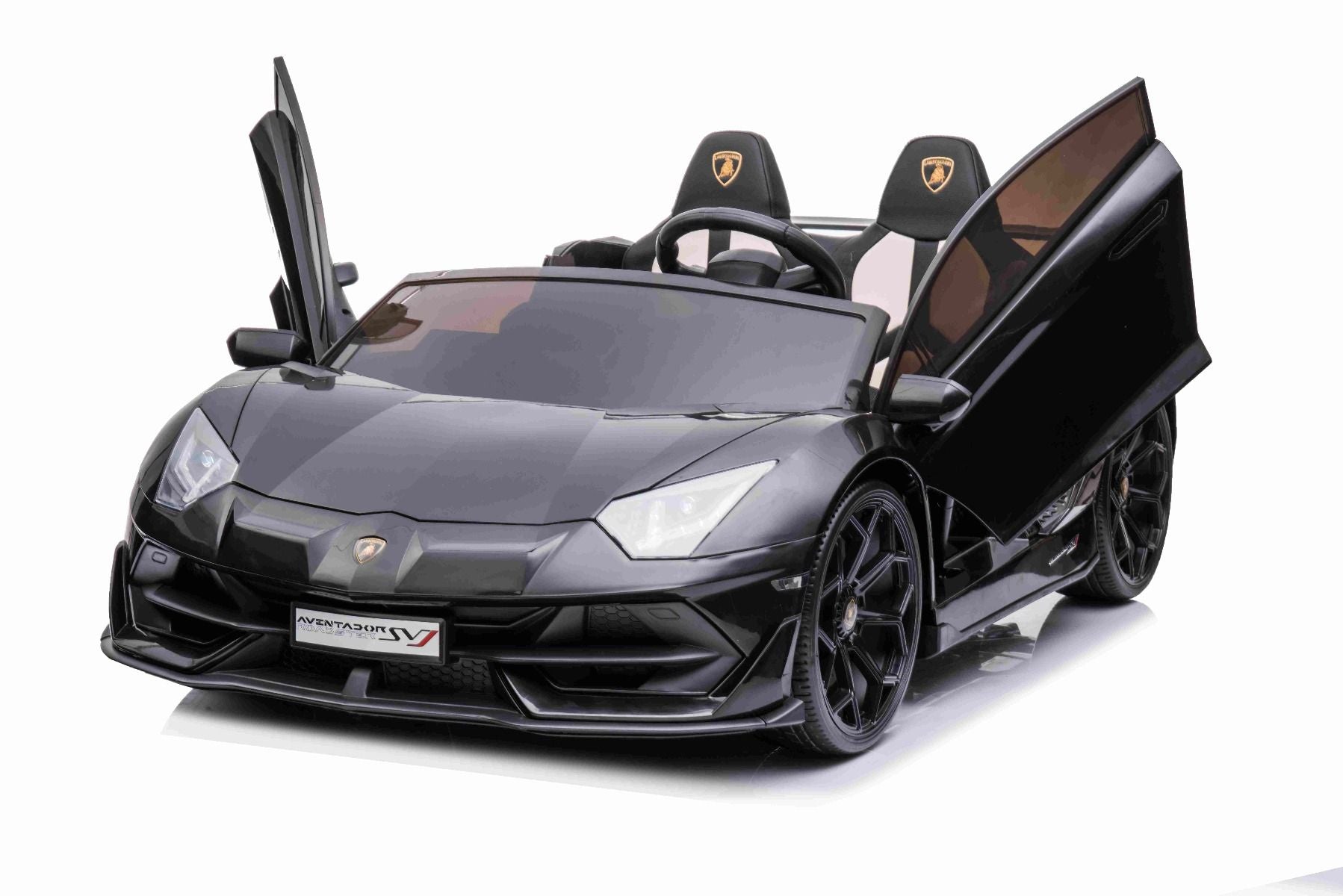 Voiture electrique enfànt 12V 2 places lamborghini Aventador, peinture noire, avec télécommande 2,4 Ghz, Moteur 2 x 12V, Licence d'origine