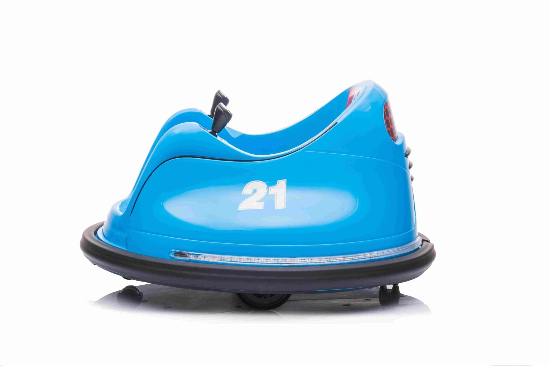 Porteur électrique RIRIDRIVE 12V bleu, adapté pour une utilisation intérieure et extérieure, Télécommande 2,4 Ghz, Eclairage LED, Commande par joystick, Moteur 2 X 15W