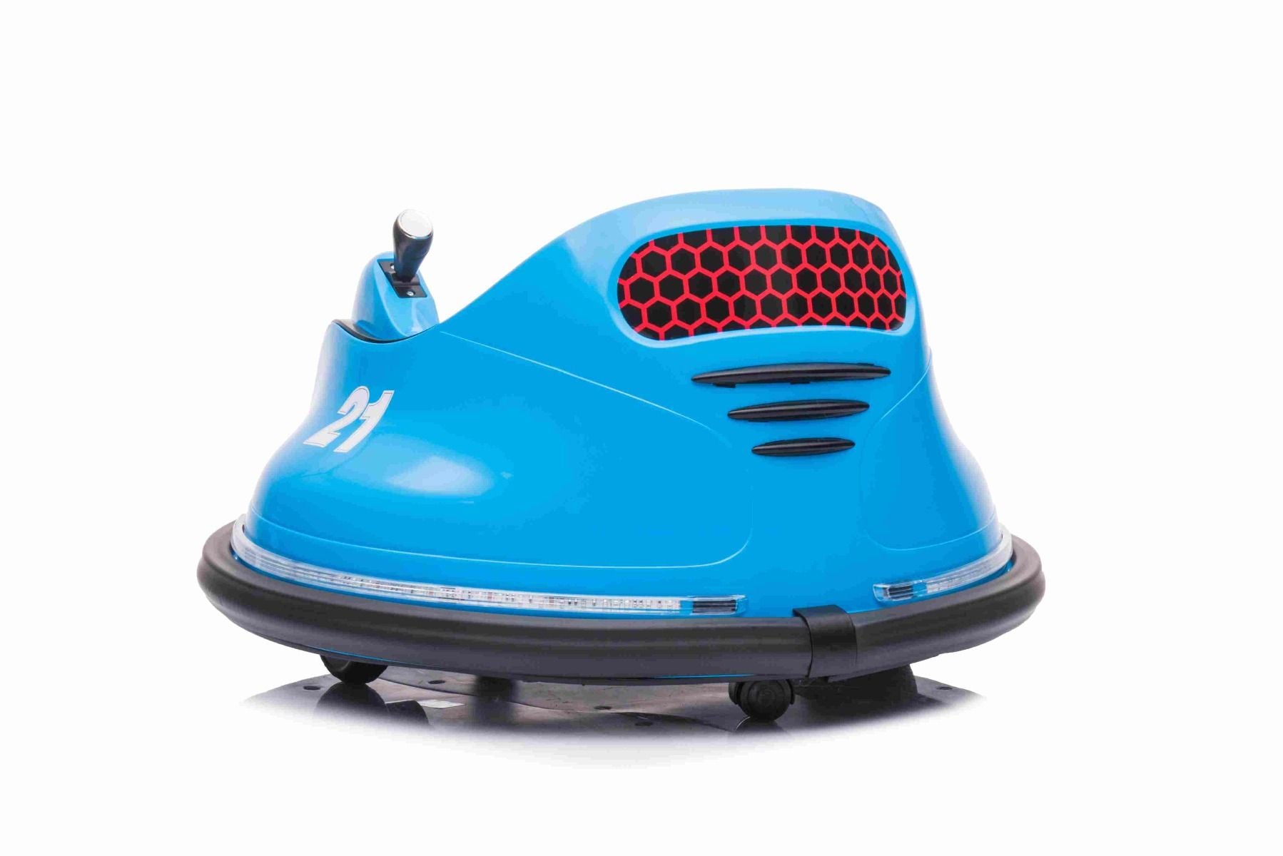 Porteur électrique RIRIDRIVE 12V bleu, adapté pour une utilisation intérieure et extérieure, Télécommande 2,4 Ghz, Eclairage LED, Commande par joystick, Moteur 2 X 15W