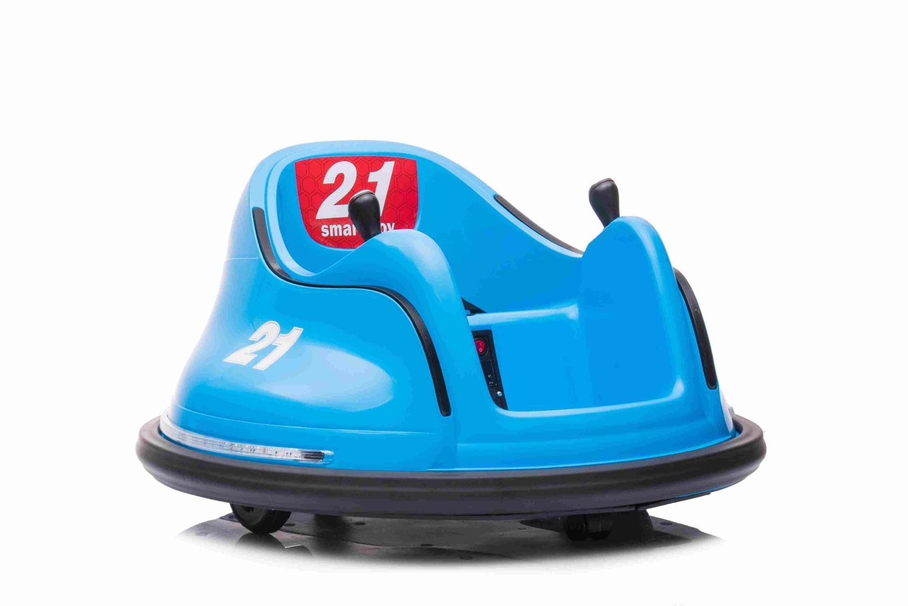 Porteur électrique RIRIDRIVE 12V bleu, adapté pour une utilisation intérieure et extérieure, Télécommande 2,4 Ghz, Eclairage LED, Commande par joystick, Moteur 2 X 15W