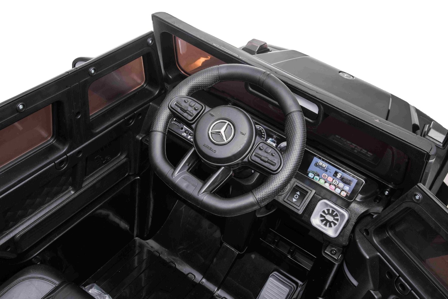 Voiture électrique enfant 12V Mercedes G avec portes hautes, noir, avec télécommande 2,4 GHz