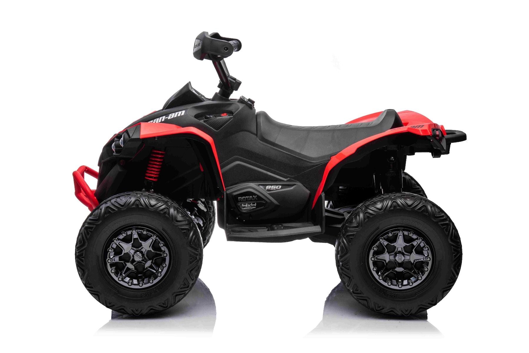Quad electric enfants 12V, Can-am Renegade, rouge, voiture electrique enfants 12V, lumières LED, batterie 12V, moteurs 2 x 35W, roues souples en EVA, lecteur MP3 avec entrée USB/AUX, sous licence
