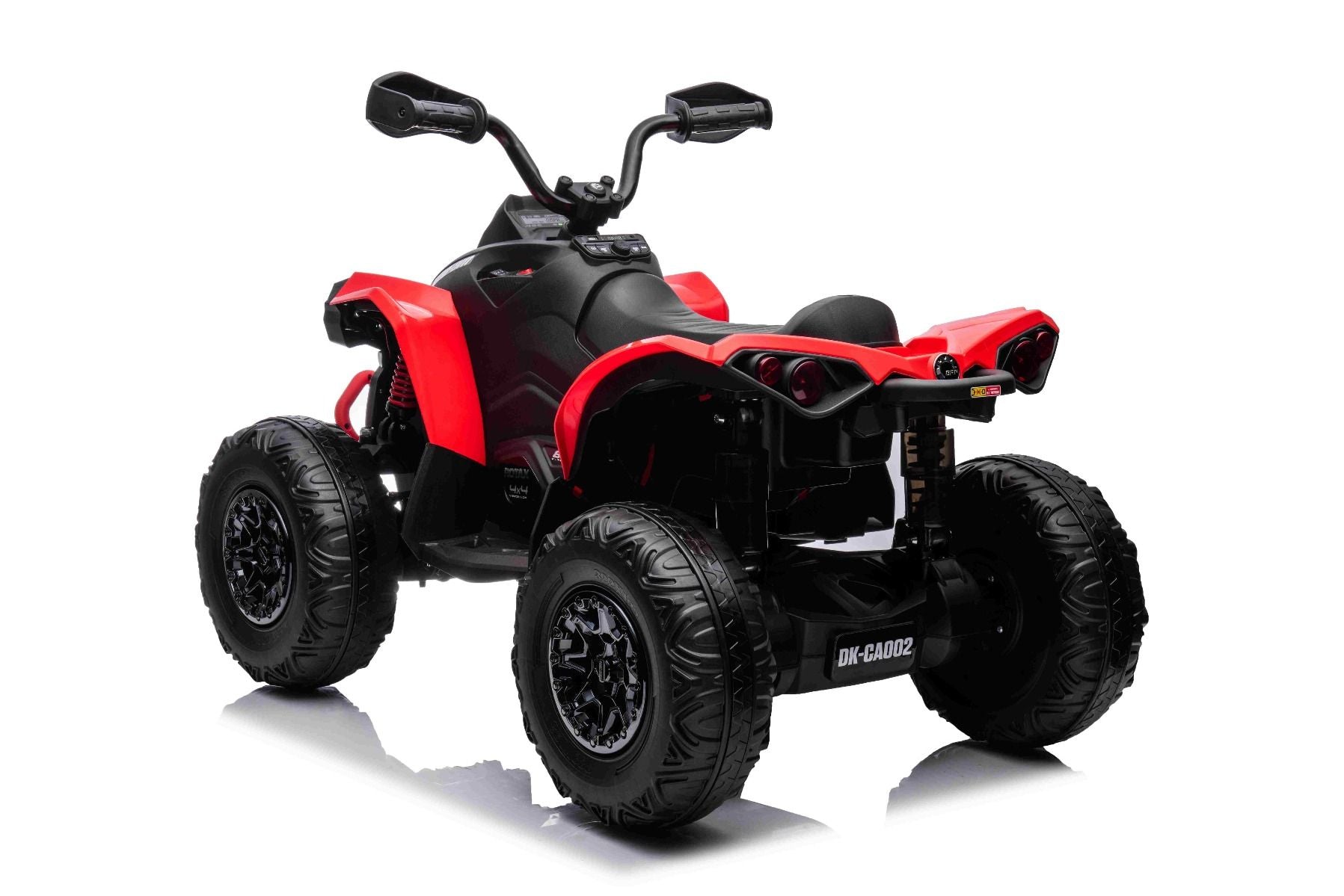 Quad electric enfants 12V, Can-am Renegade, rouge, voiture electrique enfants 12V, lumières LED, batterie 12V, moteurs 2 x 35W, roues souples en EVA, lecteur MP3 avec entrée USB/AUX, sous licence