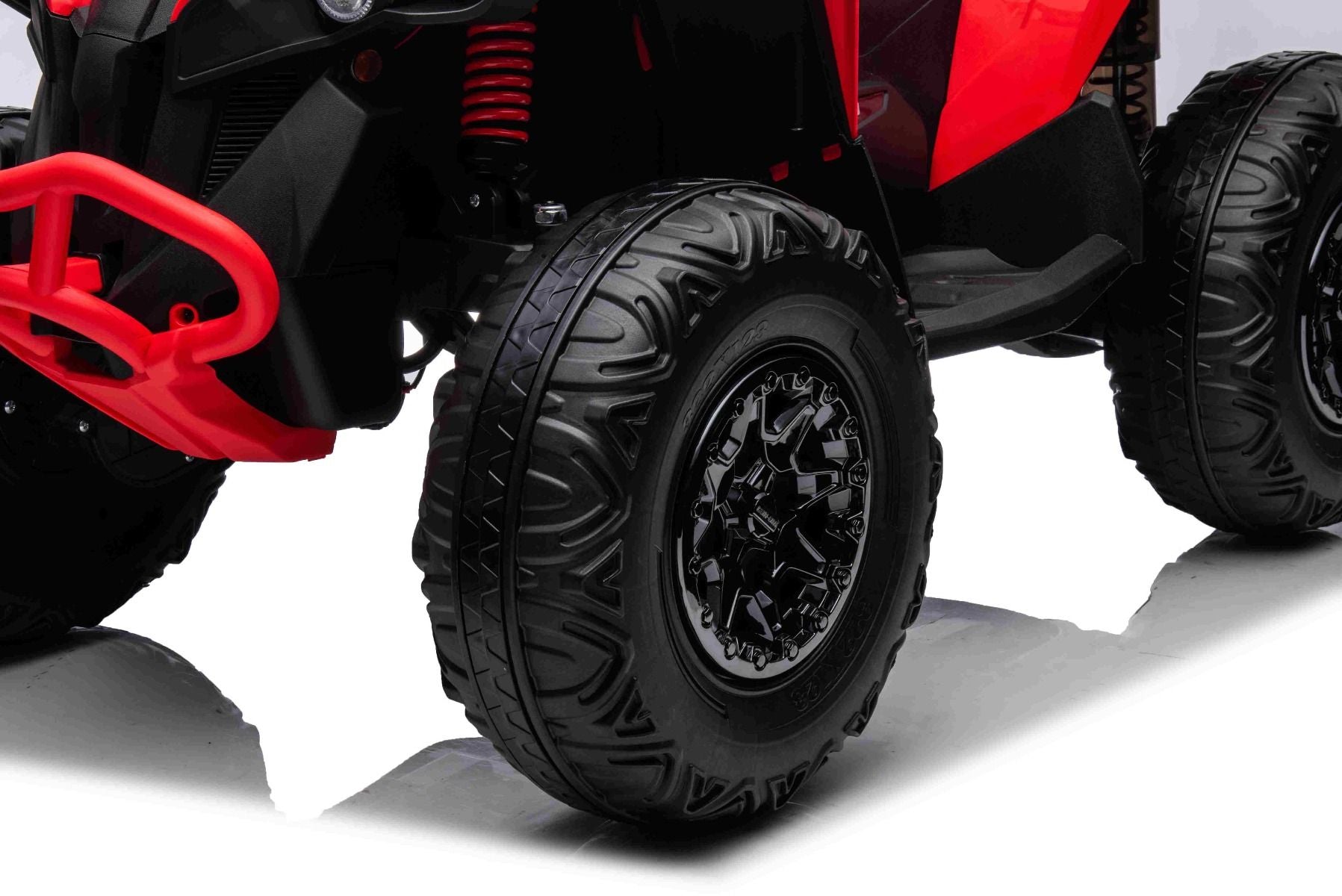 Quad electric enfants 12V, Can-am Renegade, rouge, voiture electrique enfants 12V, lumières LED, batterie 12V, moteurs 2 x 35W, roues souples en EVA, lecteur MP3 avec entrée USB/AUX, sous licence